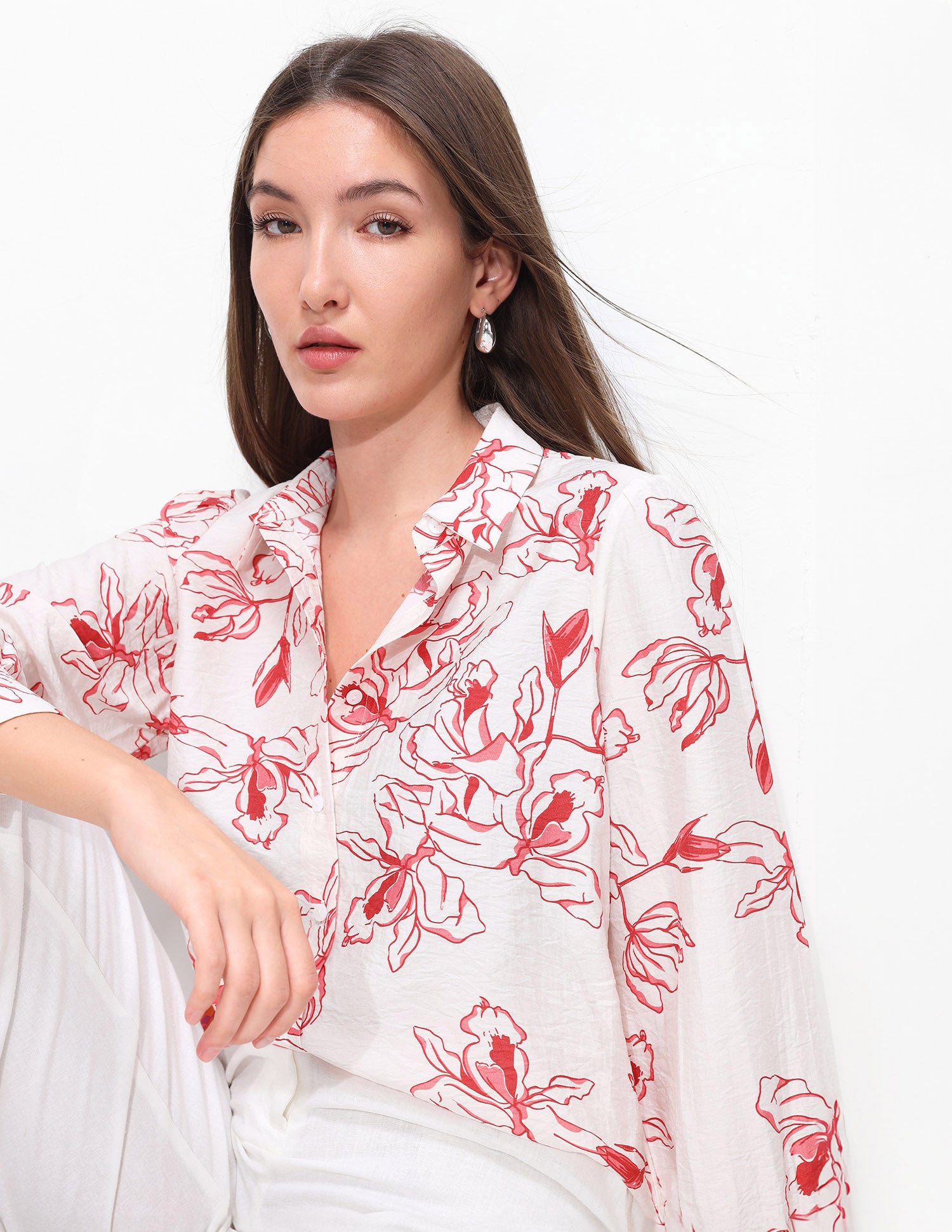 Floral Printed Pattern Relaxed Fit Shirt