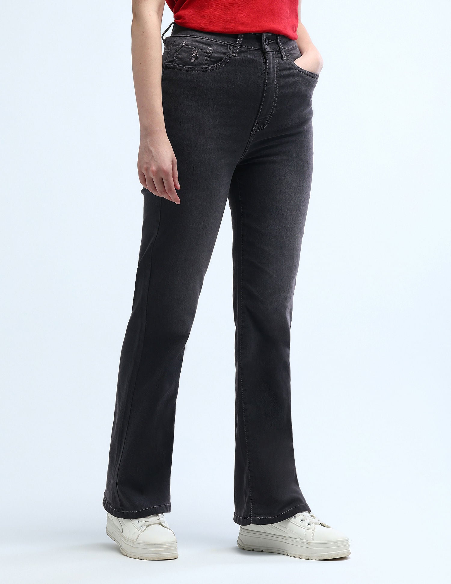 Ultra High Rise Bootcut Jeans Grey - U.S. Polo Assn. India | Large