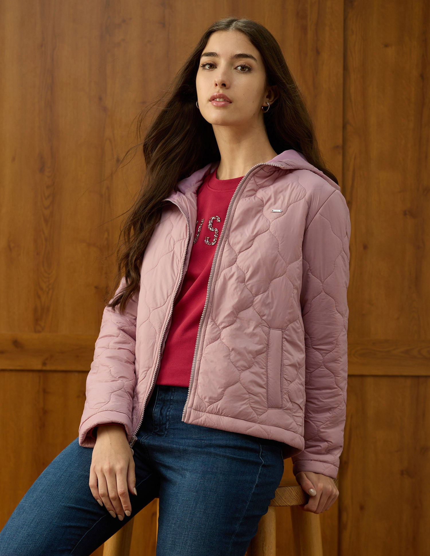 Solid Quilted Jacket Pink - U.S. POLO ASSN. | Large