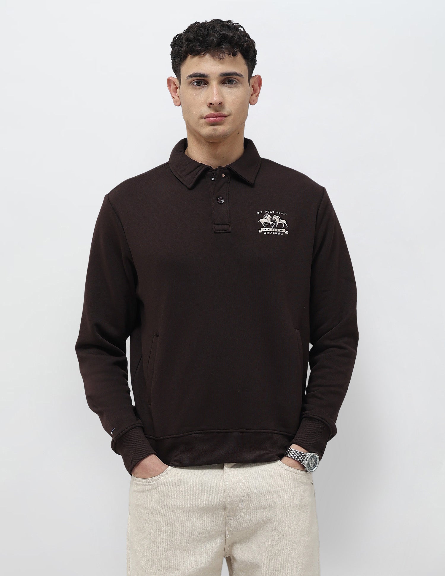 Solid Regular Fit Sweatshirt