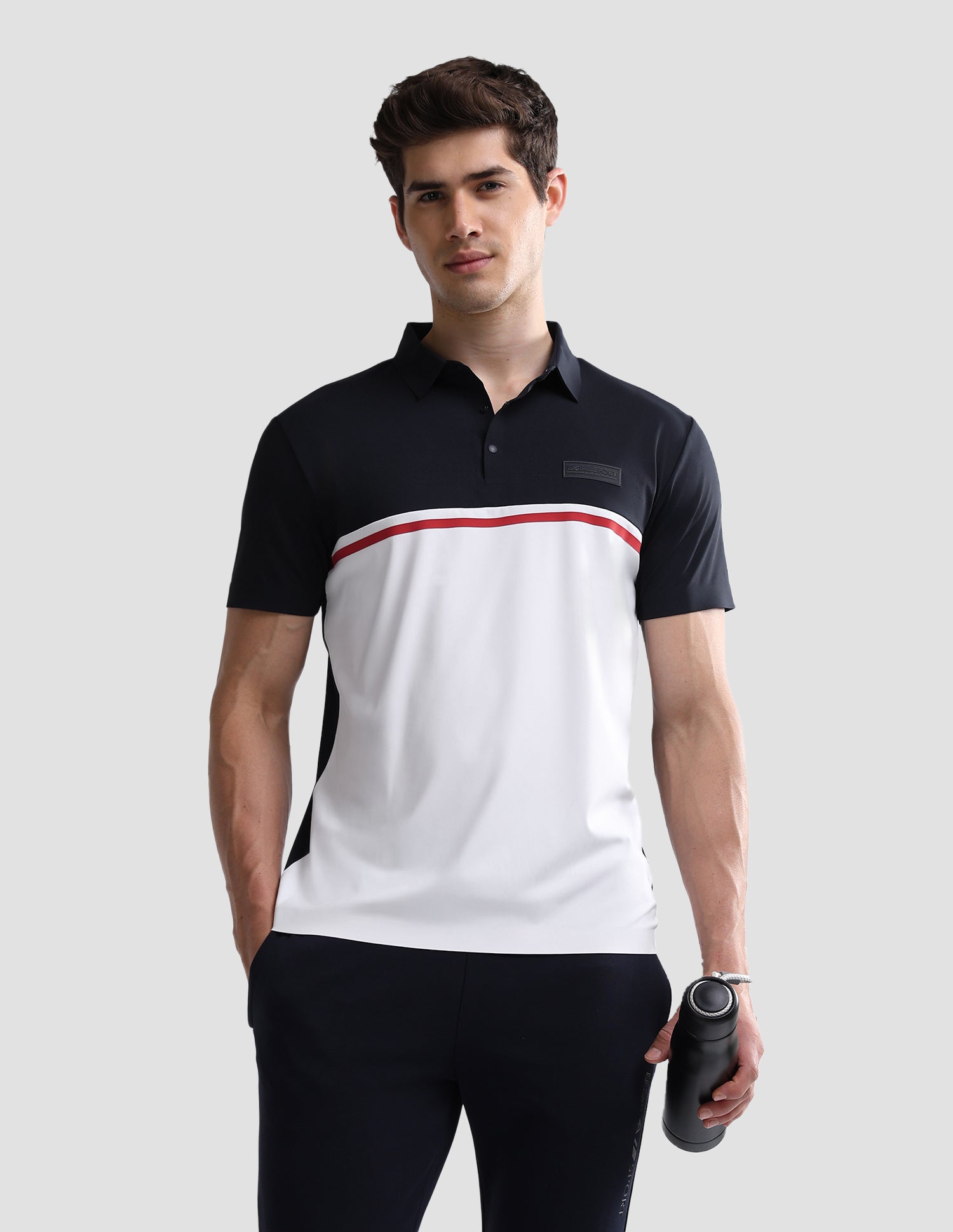 Colourblocked Slim Fit Active Polo Shirt Navy - U.S. Polo Assn. India | Large