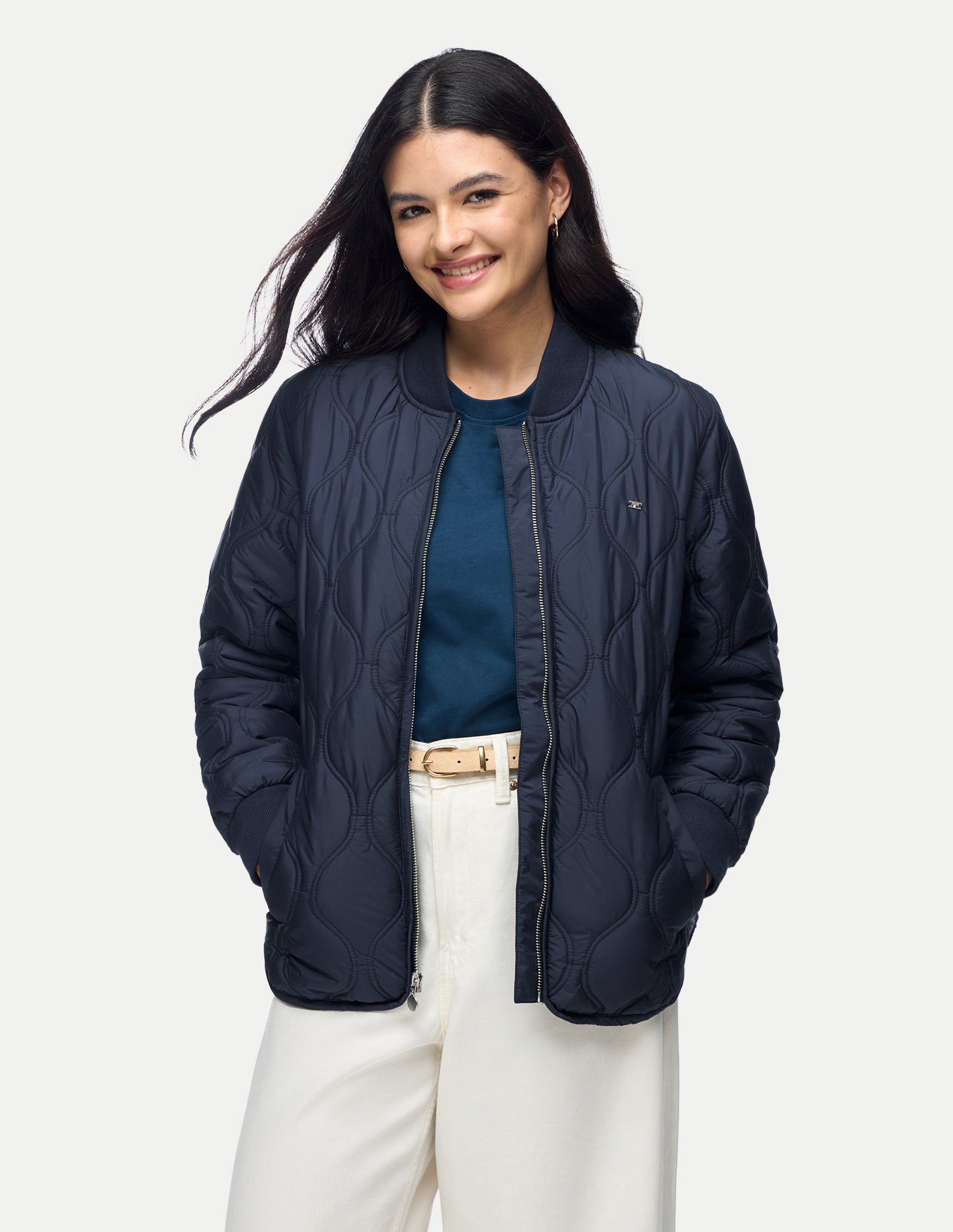 Relaxed Fit Quilted Jacket Navy - U.S. Polo Assn. India | Large