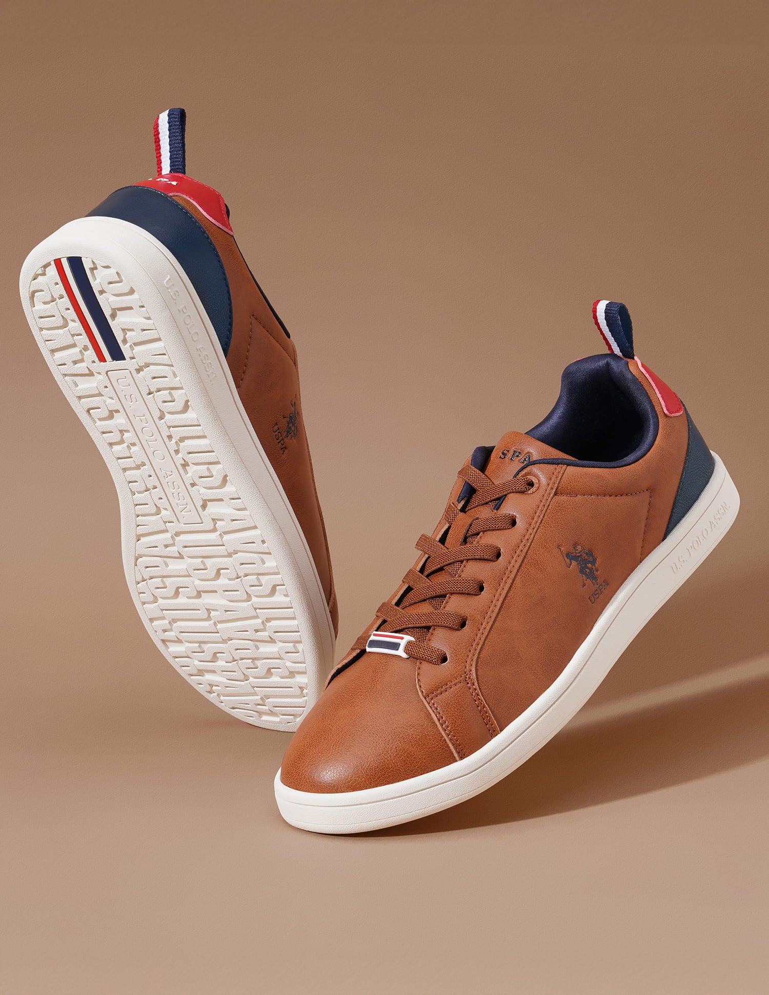 Colour Block Panelled Stefan 3.0 Sneakers Tan - U.S. Polo Assn. India | Large