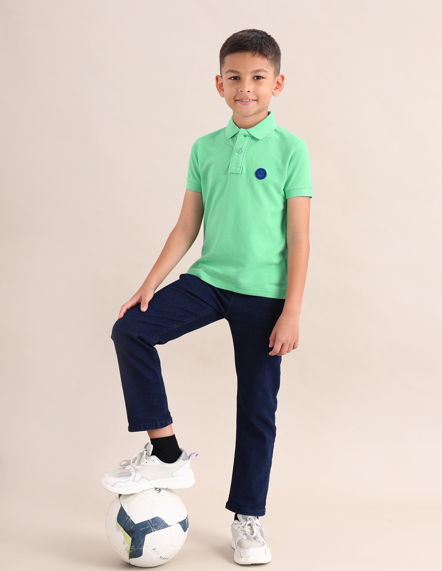 Boys Solid Cotton T-Shirt