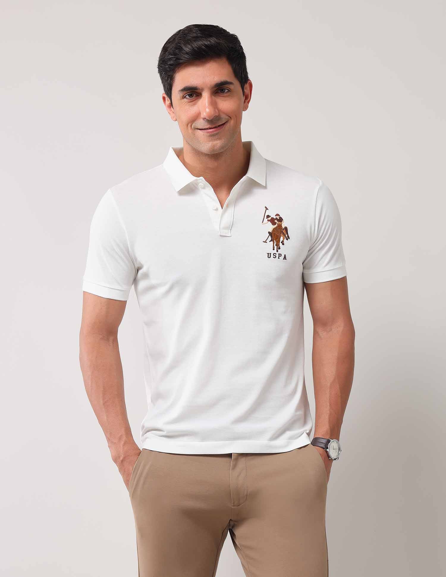 Brand Printed Slim Fit Polo Shirt