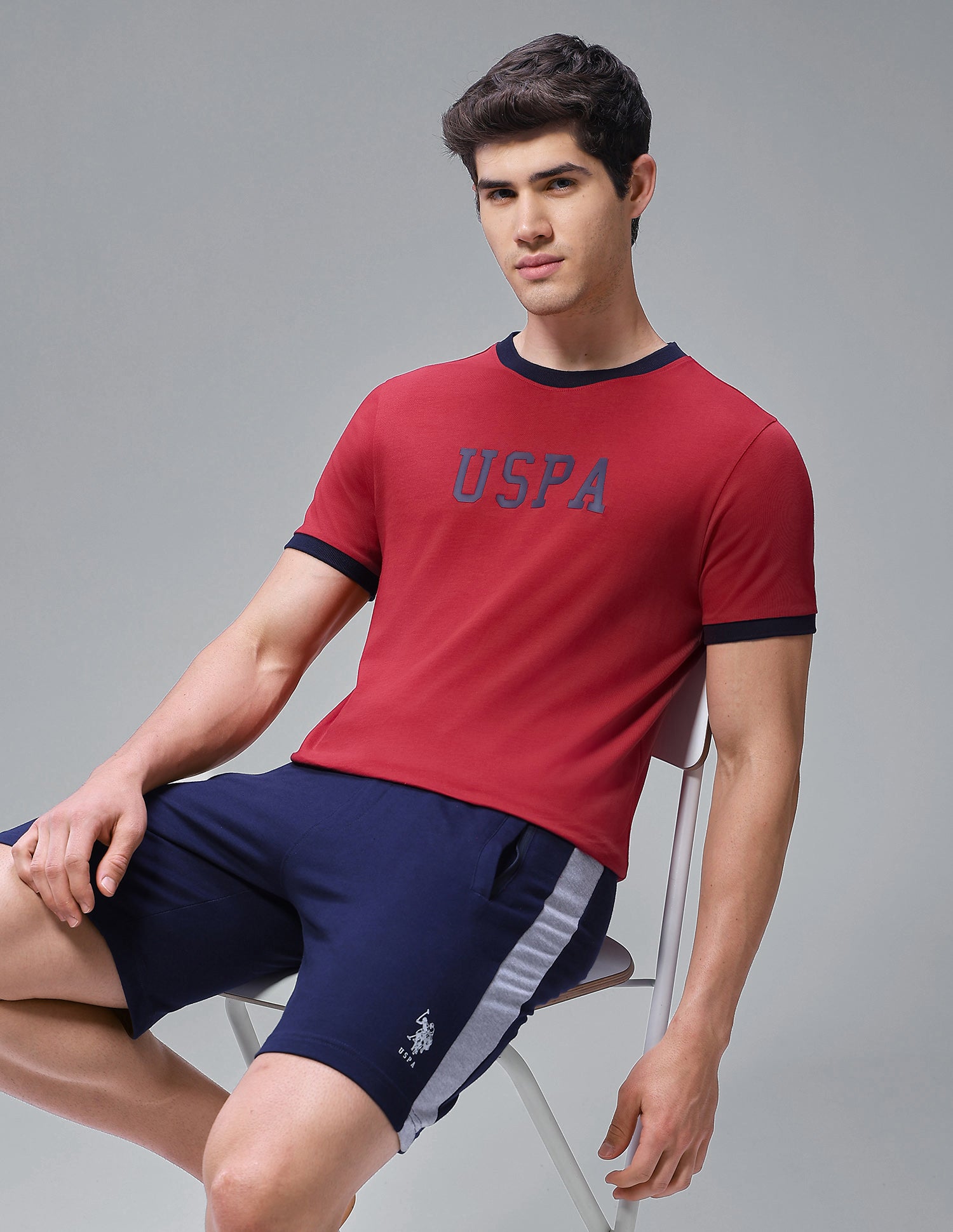 Brand Printed Regular Fit Loungewear T-Shirt Chilli Pepper - U.S. Polo Assn. India | Large