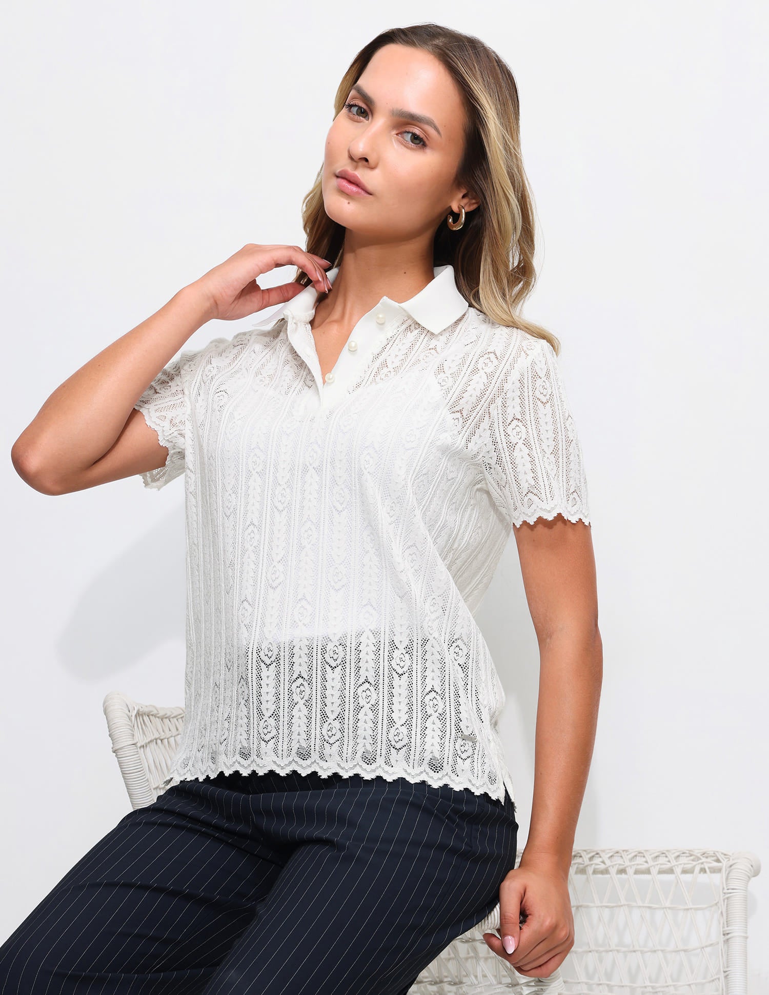 Laced Relaxed Fit Polo Shirt