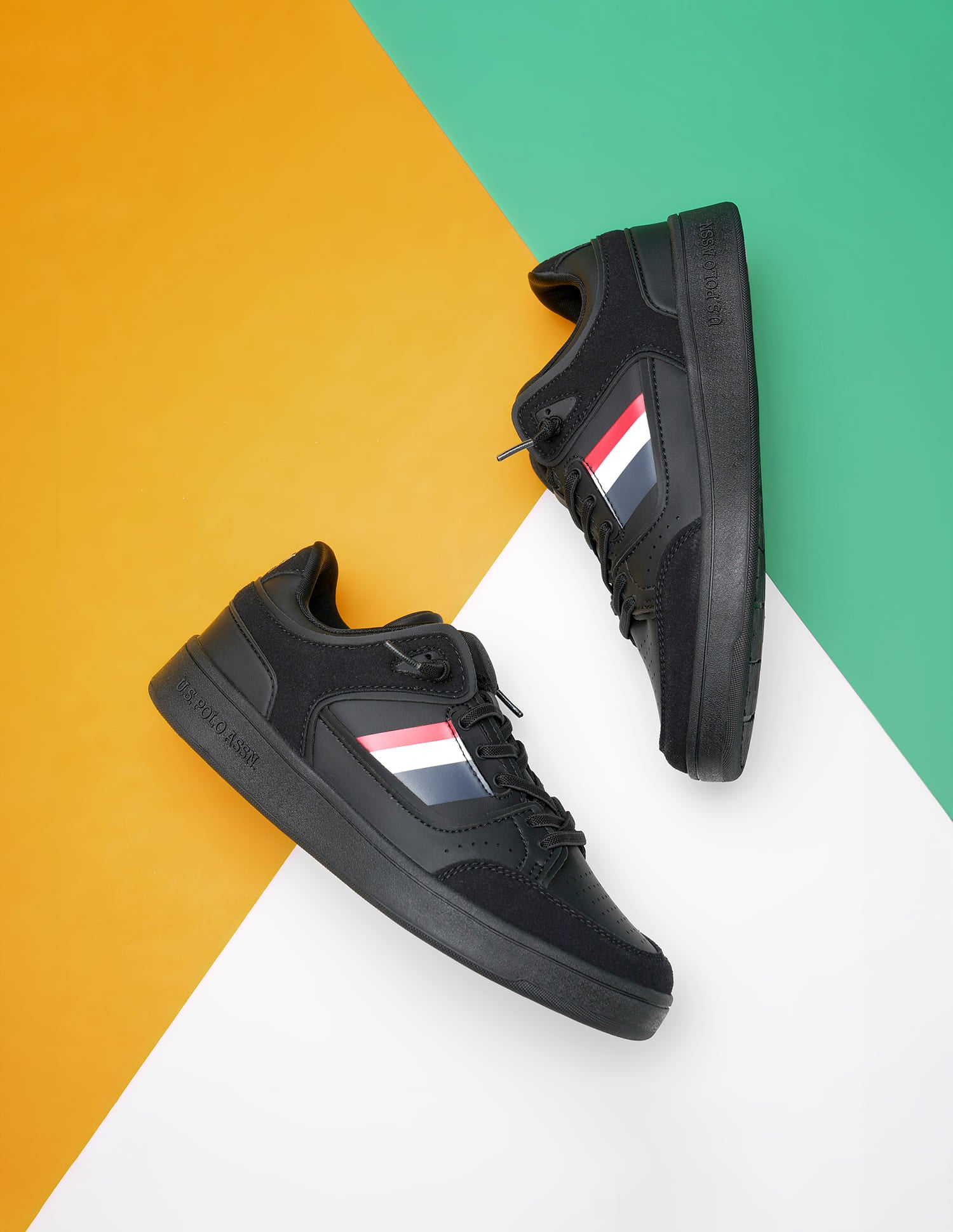 Brand Stripe Adalyn Sneakers Black - U.S. Polo Assn. India | Large