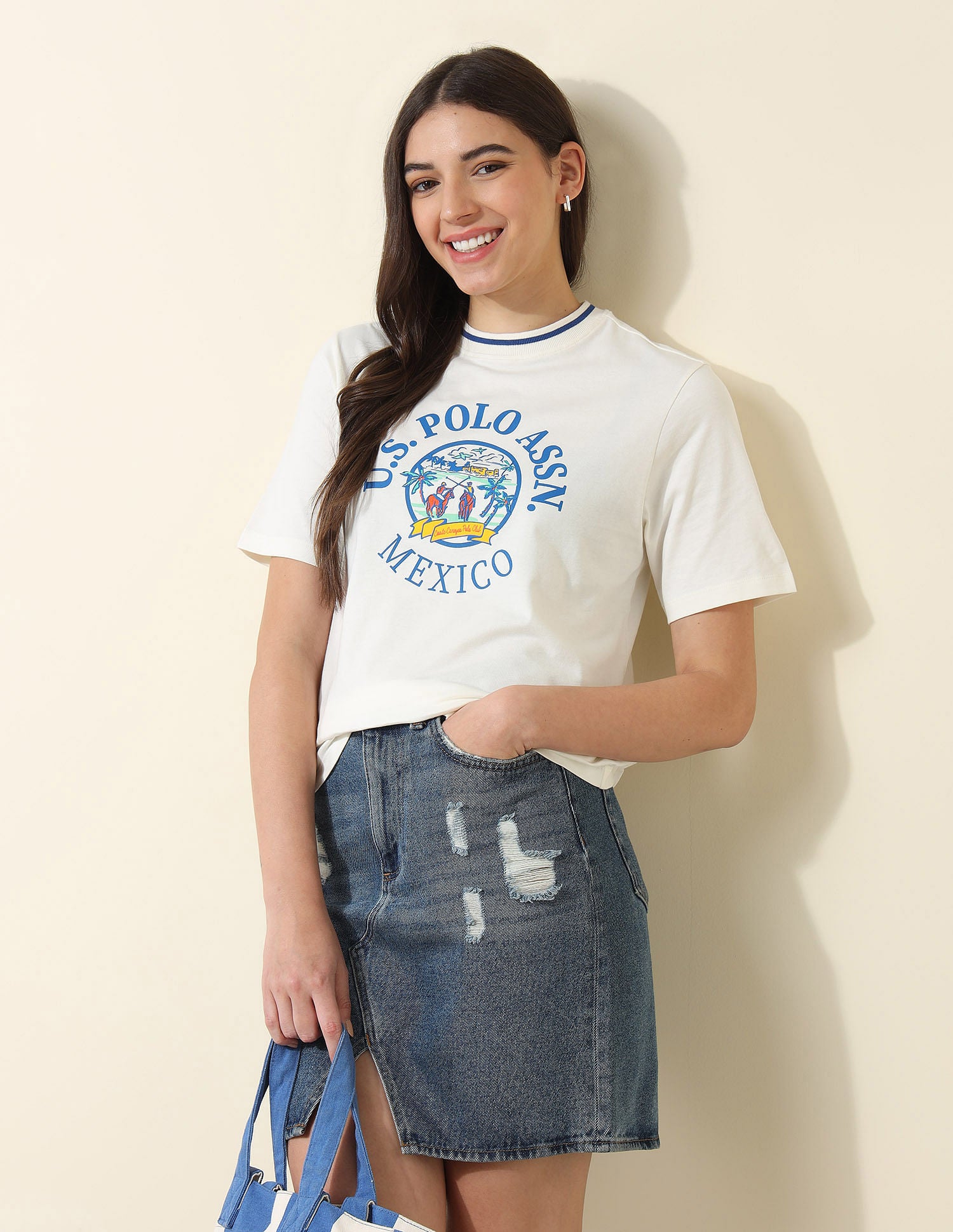 Boxy Fit Brand Printed T-Shirt