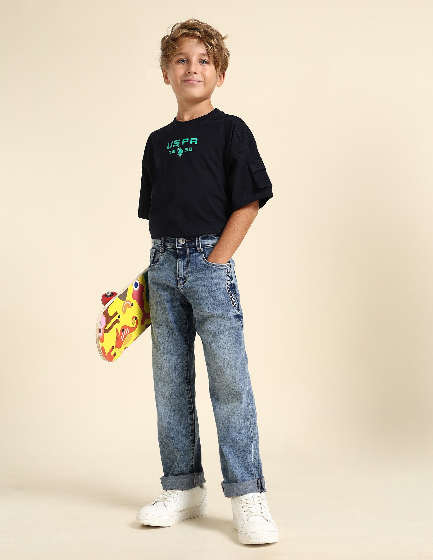 Boys Relaxed Fit Blue Jeans