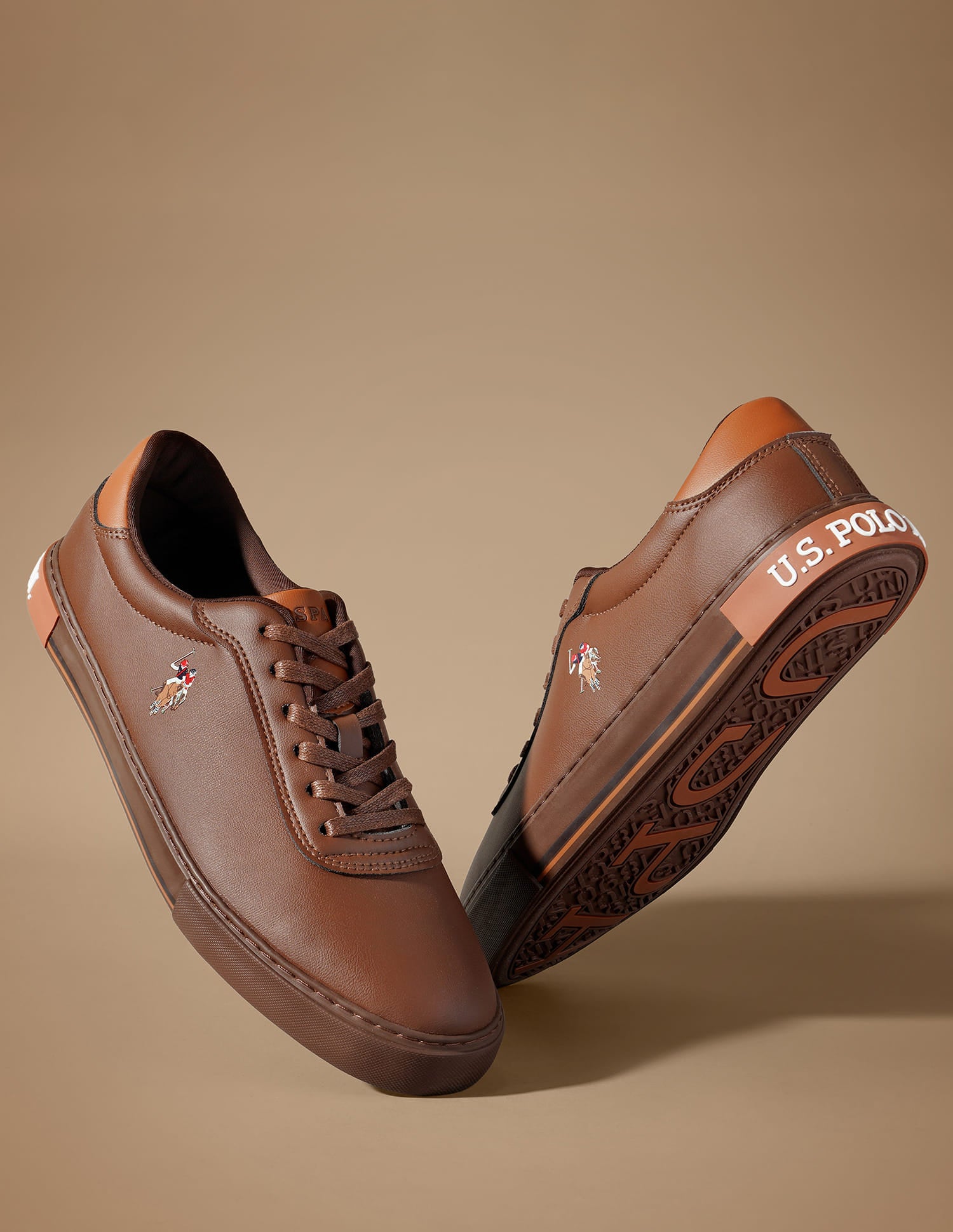 Men Solid Moore 6.0 Sneakers Brown - U.S. Polo Assn. India | Large