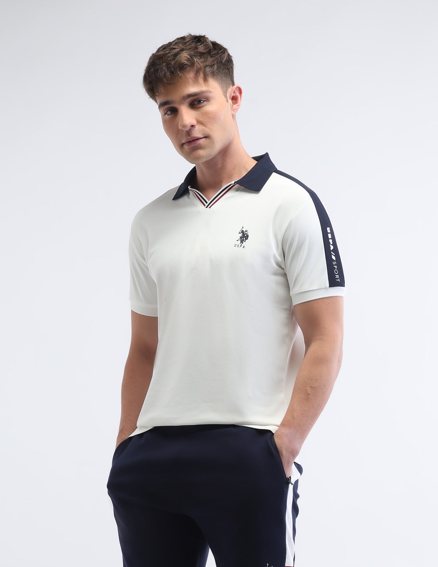 Solid Slim Fit Polo Shirt White - U.S. Polo Assn. India | Large