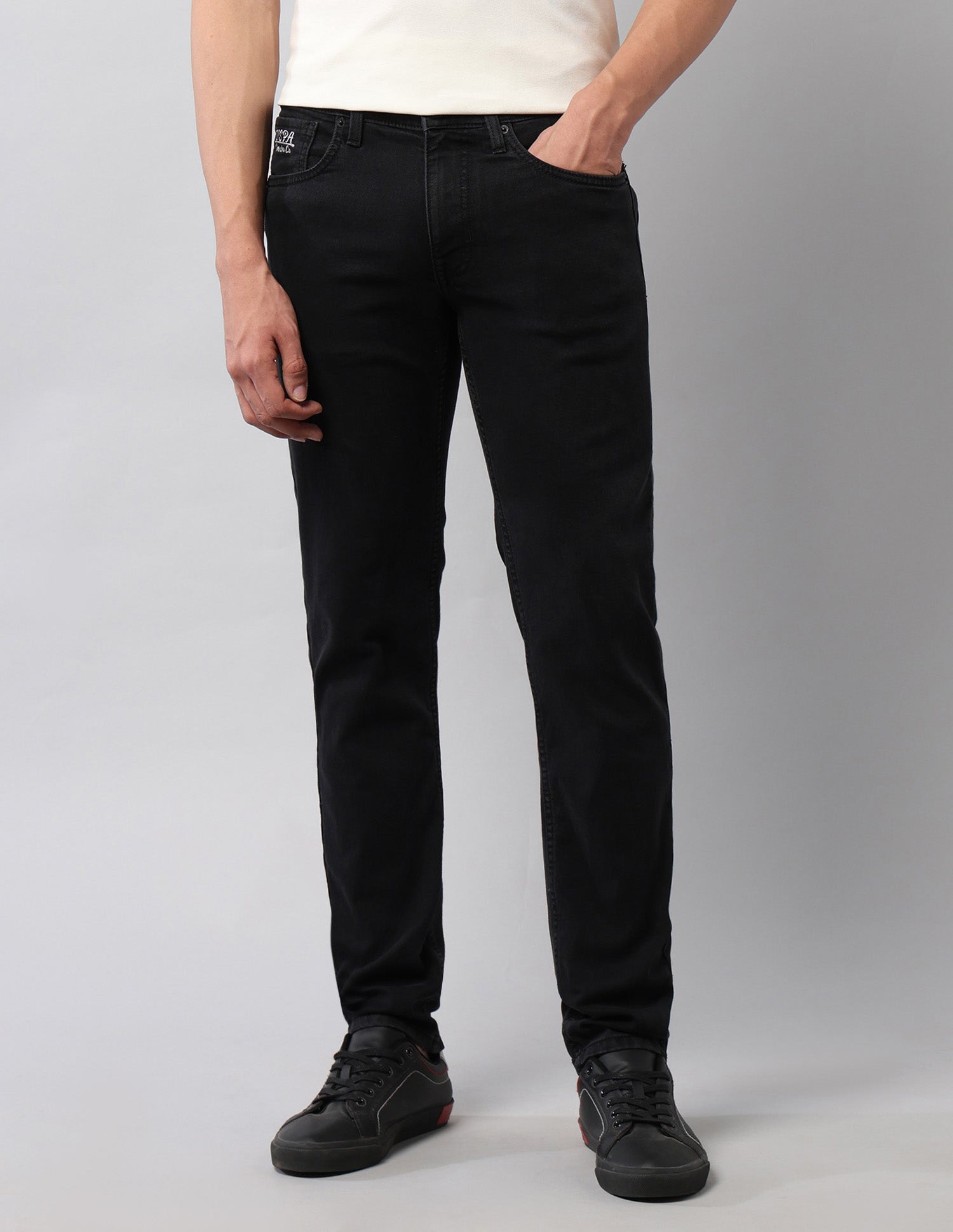 Brandon Slim Tapered Fit Black Jeans