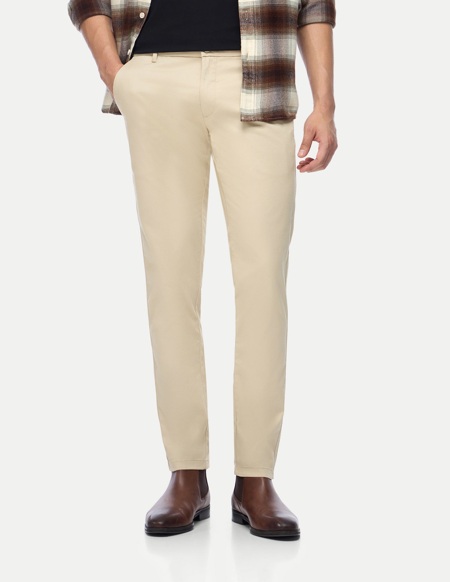 Austin Trim Regular Fit Twill Trousers Beige - U.S. Polo Assn. India | Large