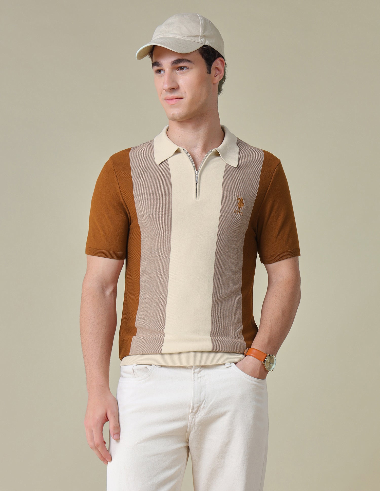 Colourblocked Regular Fit Polo Shirt