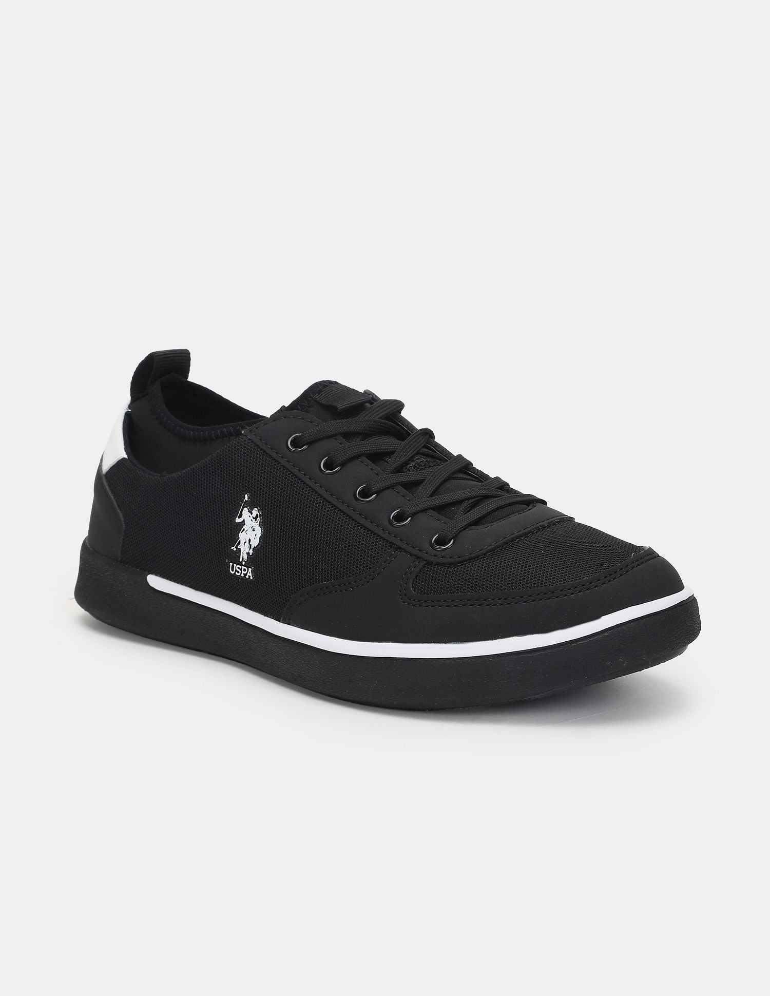 Black Rastus Men Black Cushioned Non-Skid Rastus Sneakers – U.S. Polo Assn. India