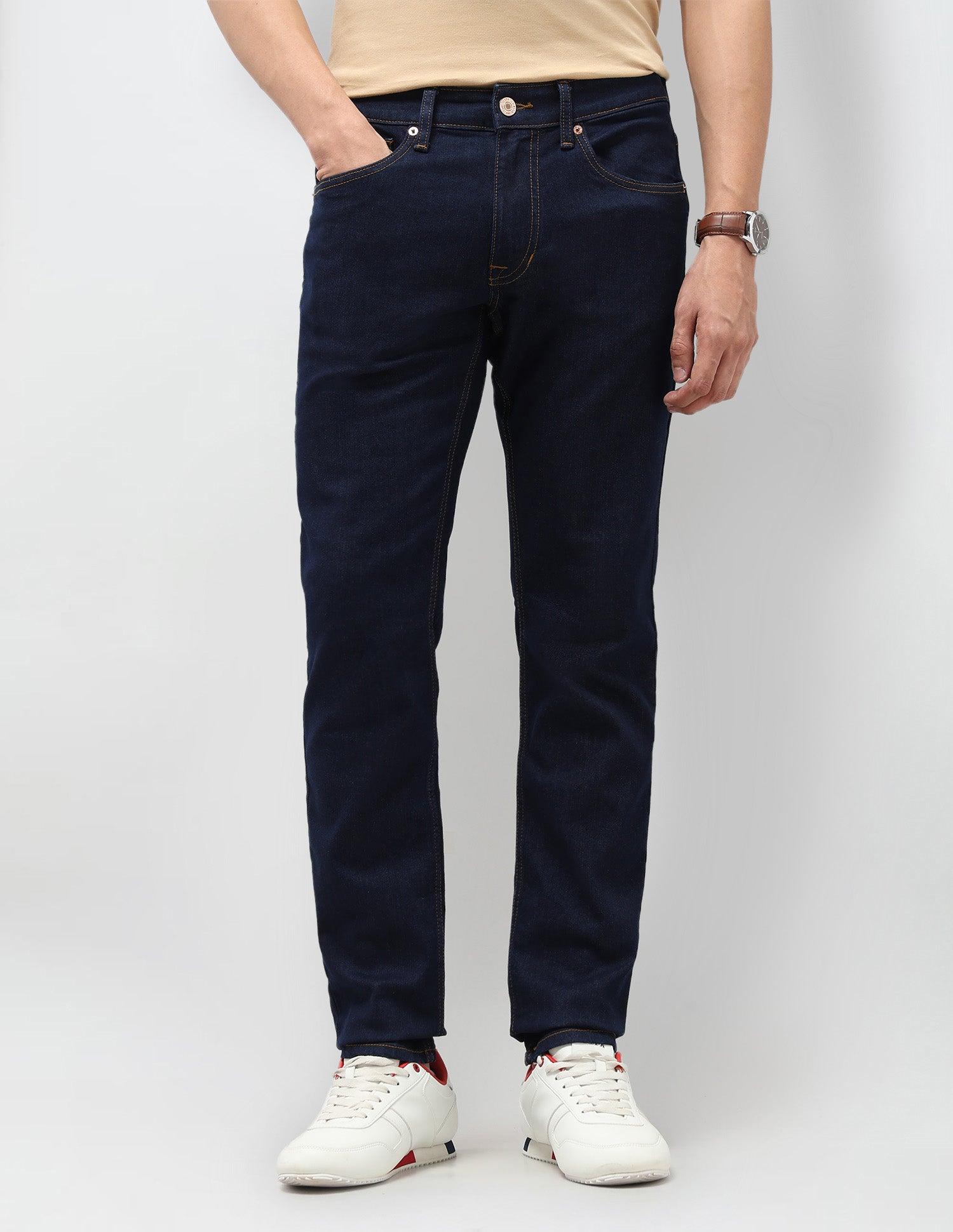 Brandon Slim Tapered Fit Blue Jeans Blue - U.S. Polo Assn. India | Large