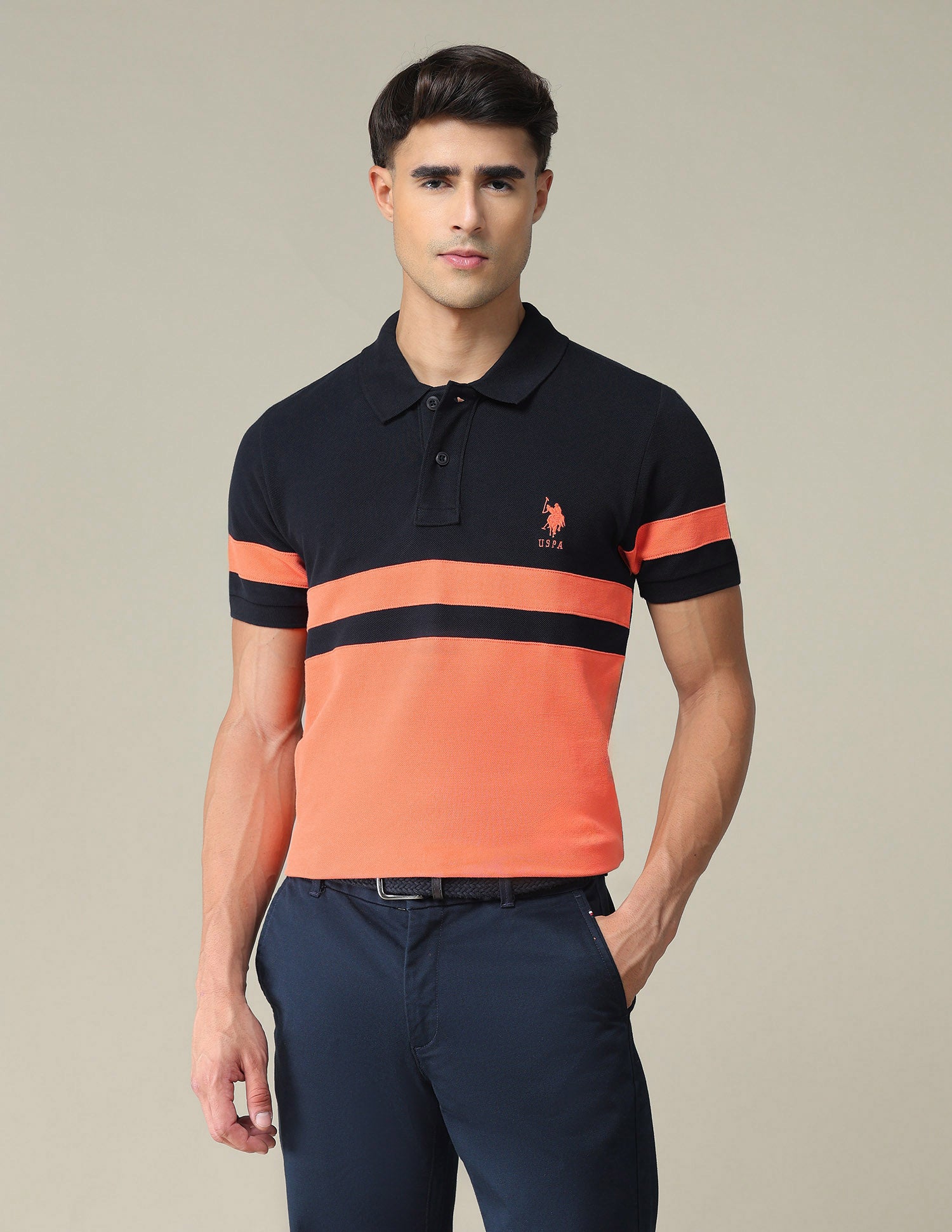 Colour Block Polo Shirt
