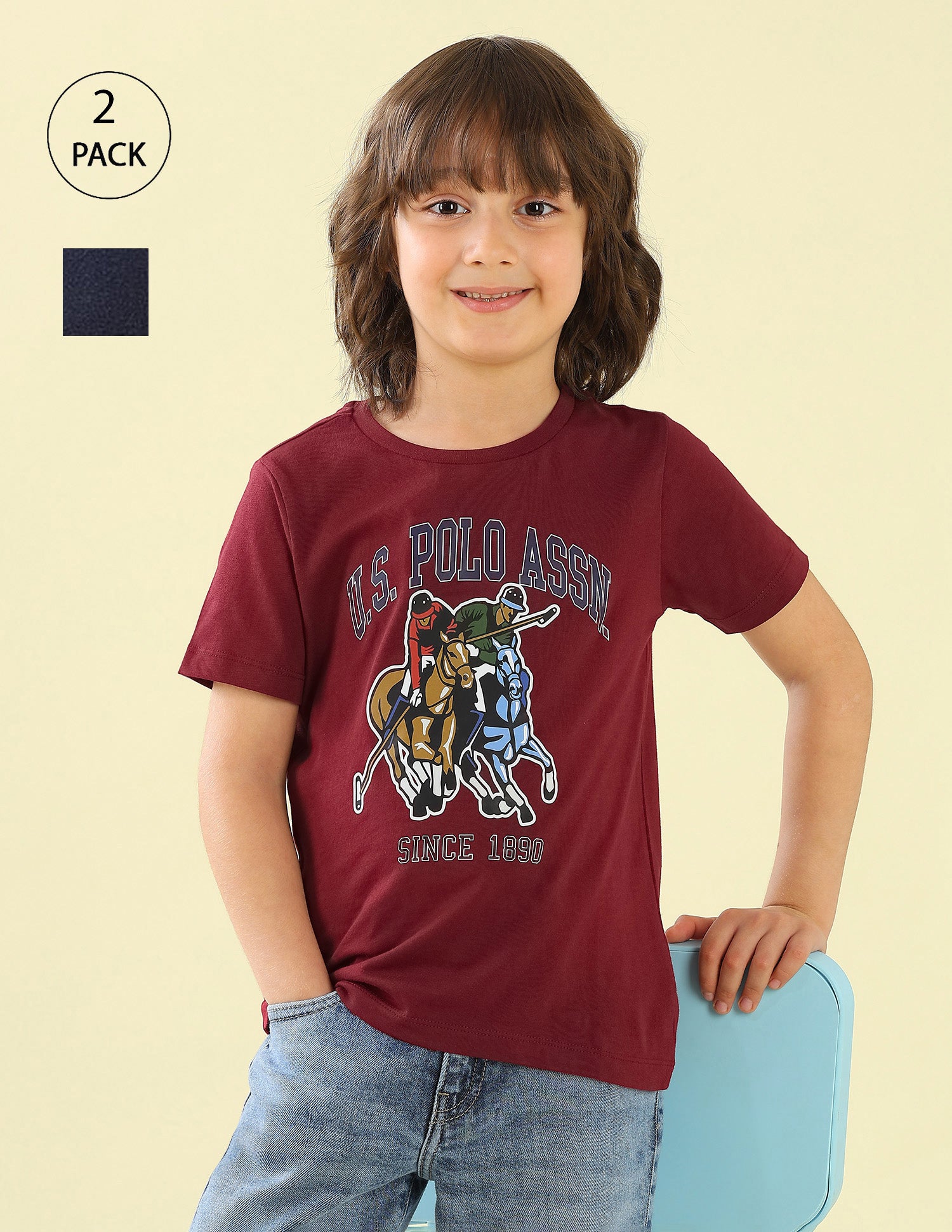 Graphic Brand Printed Regular Fit T-Shirt - Pack Of 2