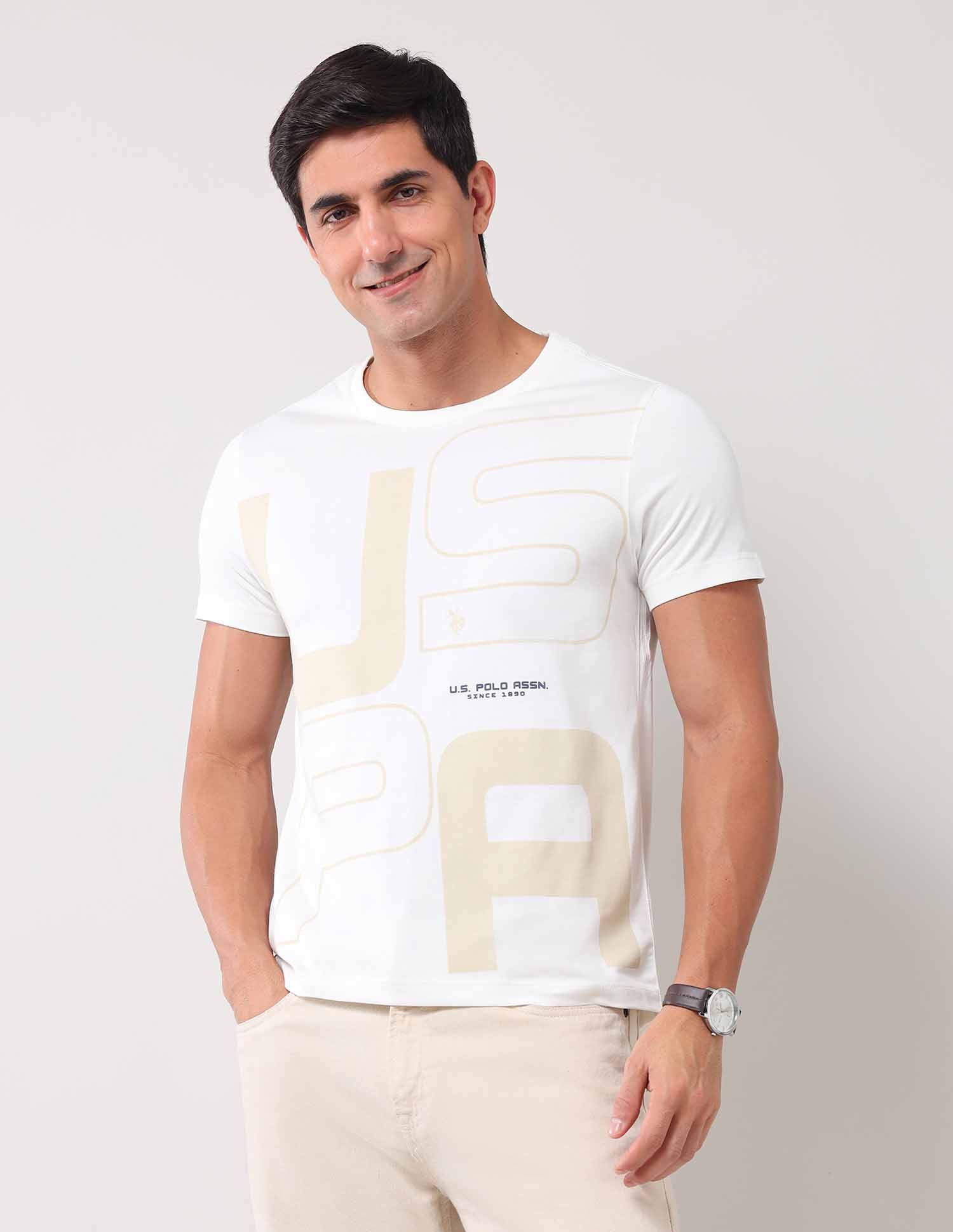 Brand Printed Muscle Fit T-Shirt