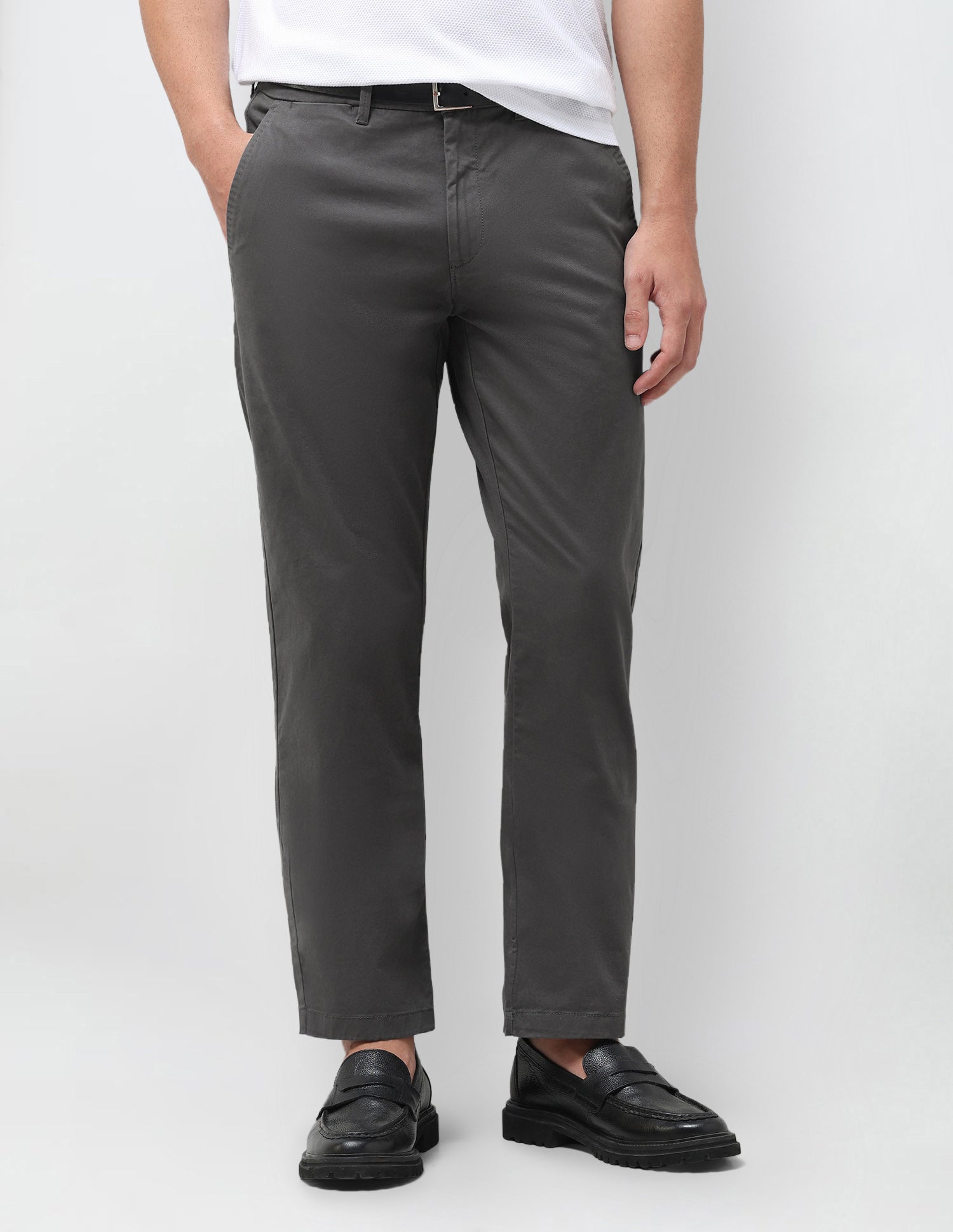 Straight Fit Satin Trousers