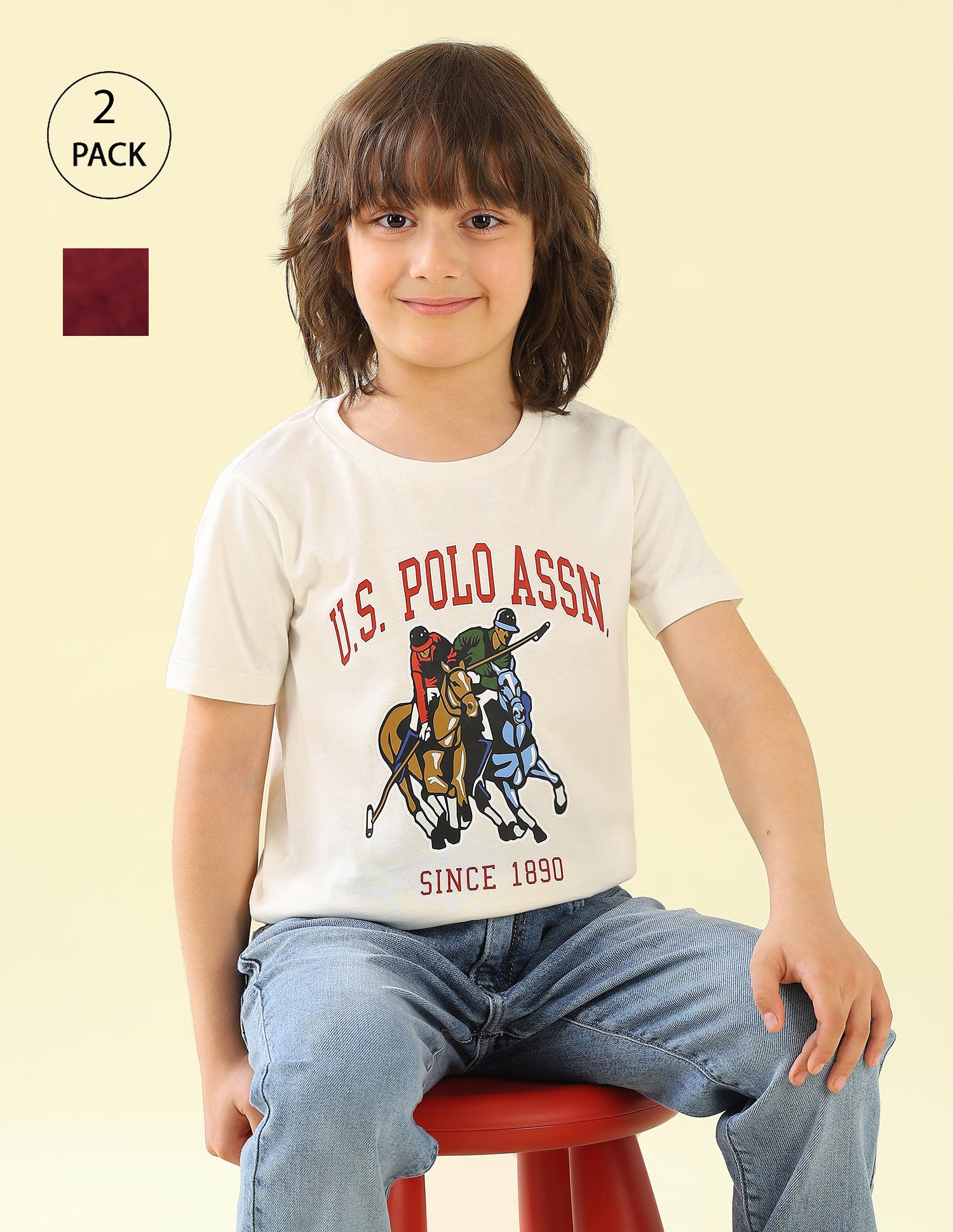 Graphic Brand Printed Regular Fit T-Shirt - Pack Of 2