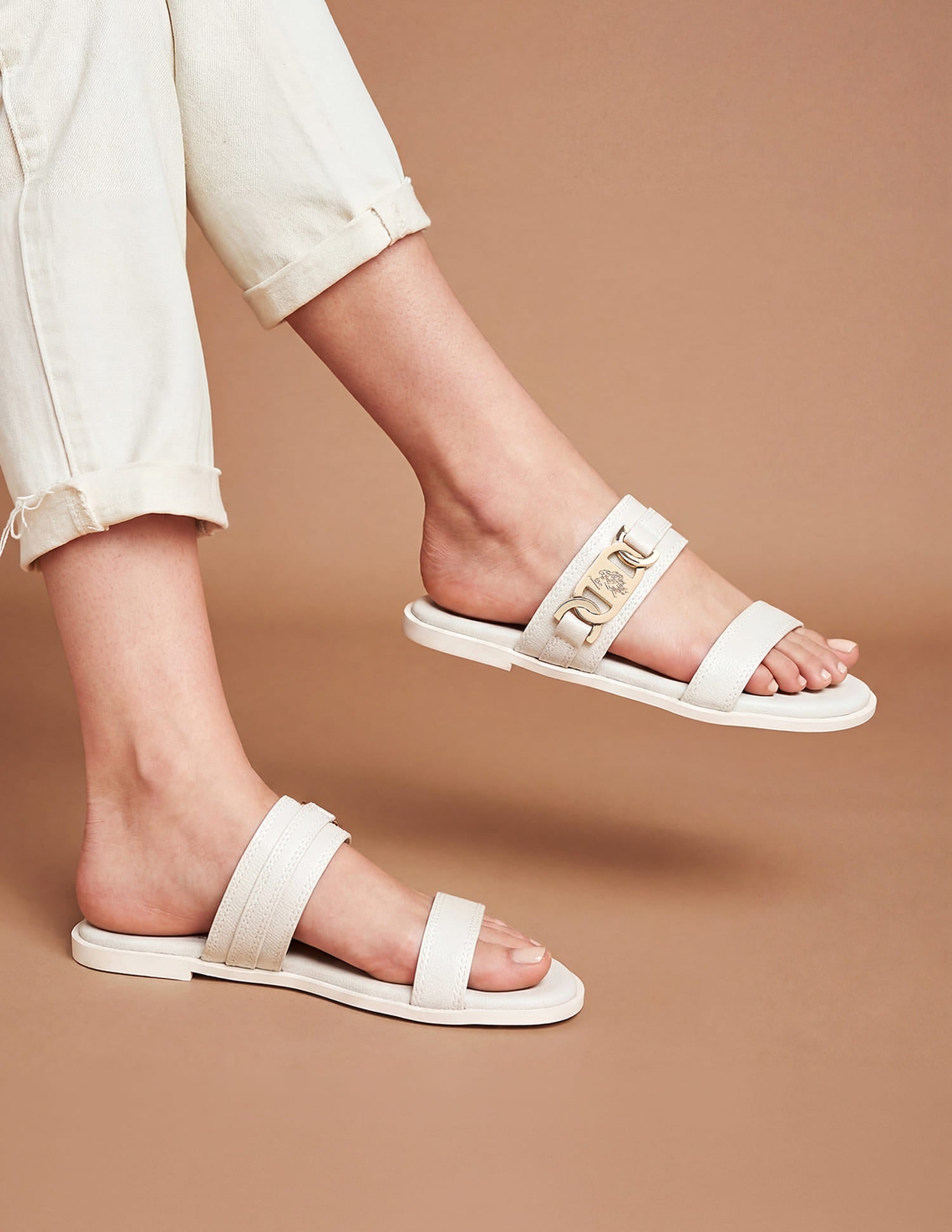 Women Lioris Open Toe Sandals Off White - U.S. Polo Assn. India | Large