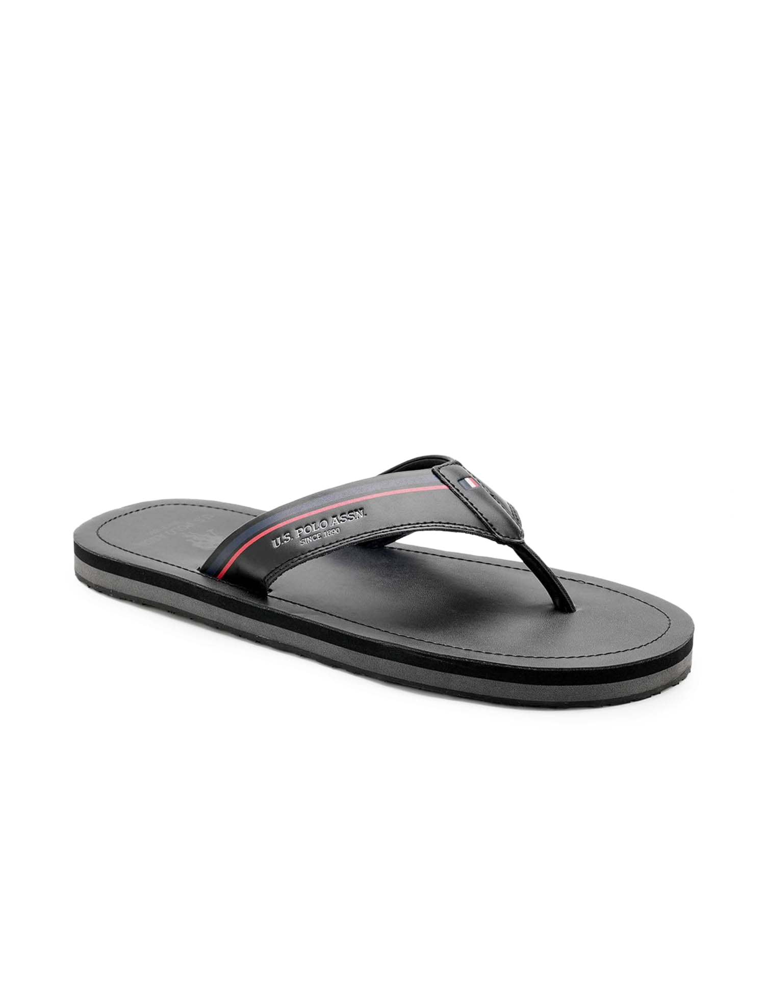 Nesta 3.0 Striped Flip Flops Black - U.S. Polo Assn. India | Large