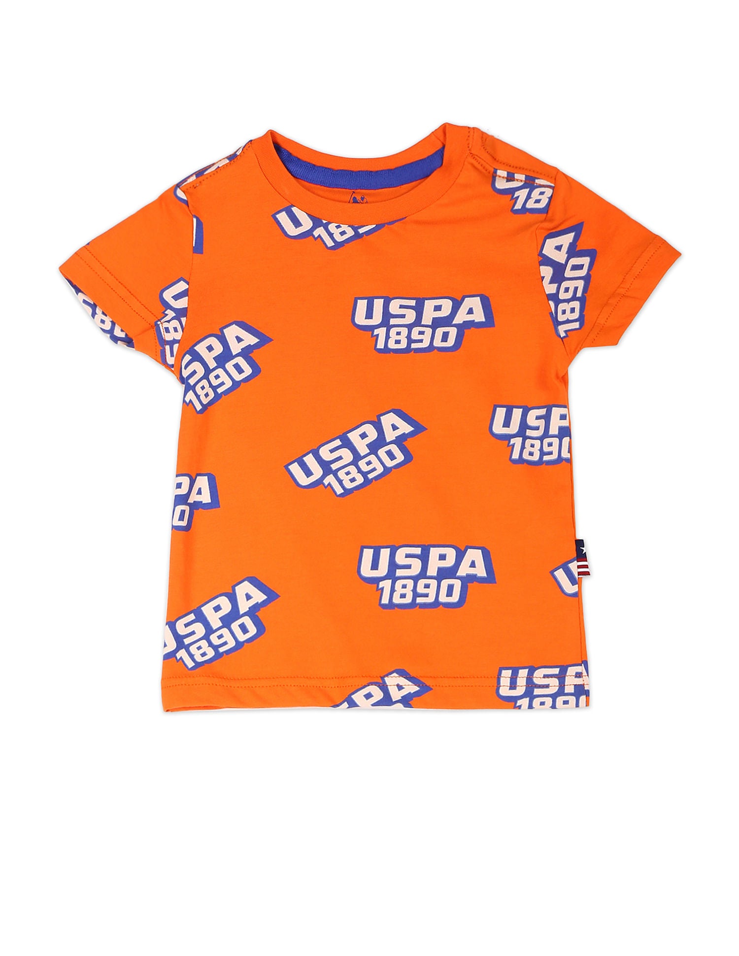 Crew Neck All Over Brand Print T-Shirt