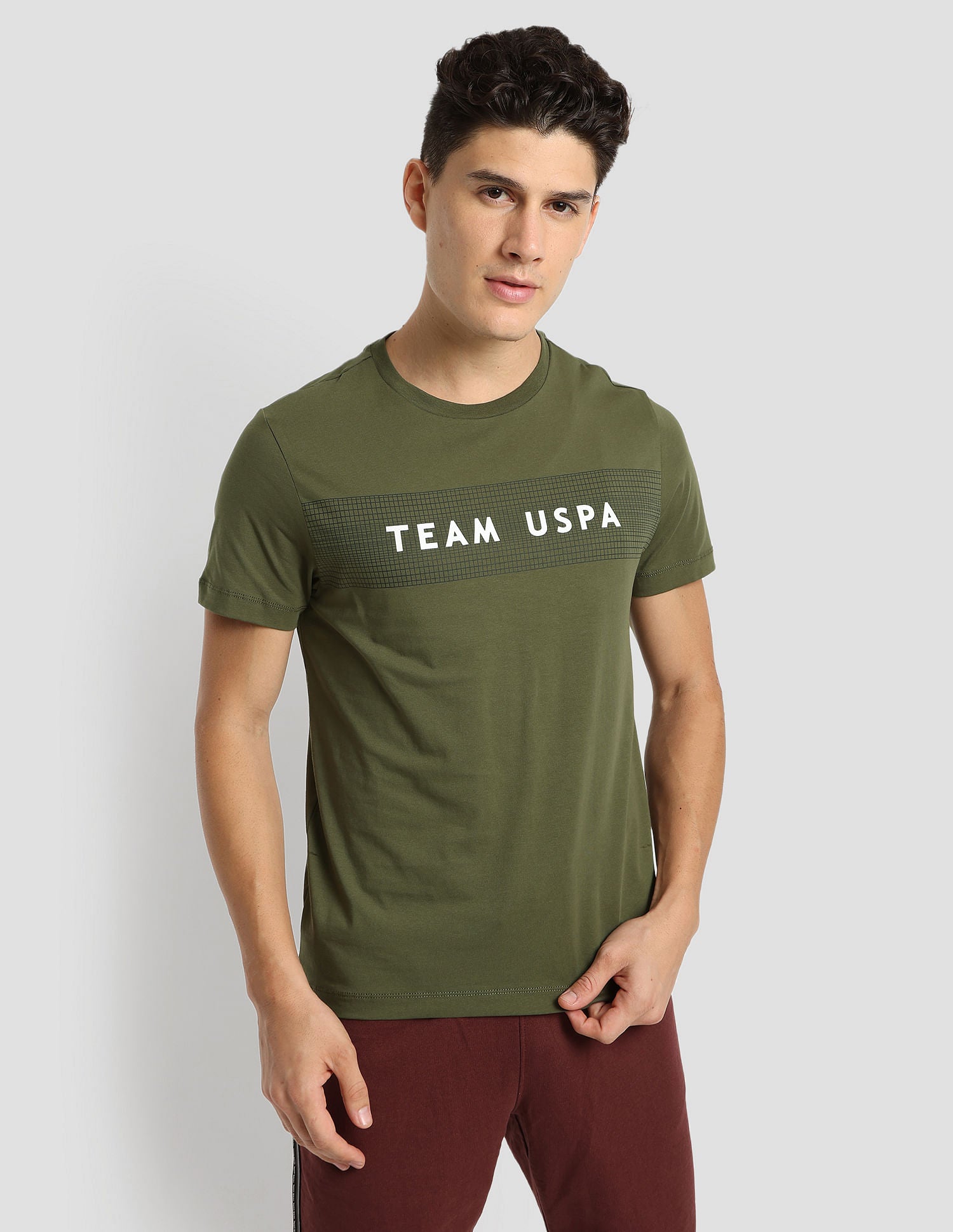 Digital Logo Performance T-Shirt Olive - U.S. Polo Assn. India | Large