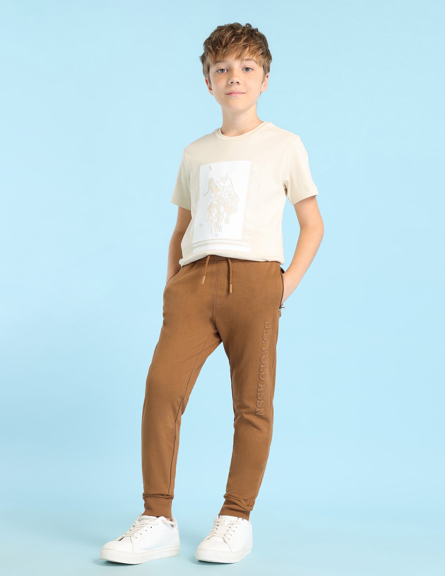 Boys Solid Pure Cotton Track Pants
