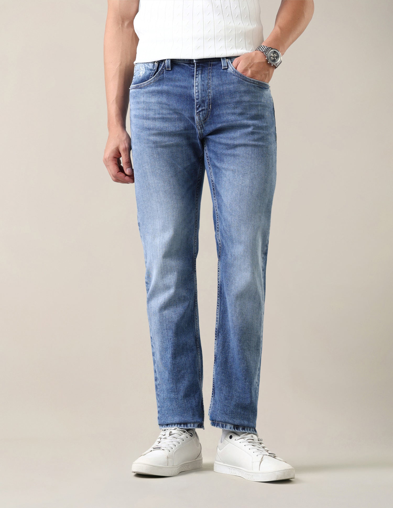 Mason Regular Straight Fit Blue Jeans Light Blue - U.S. Polo Assn. India | Large