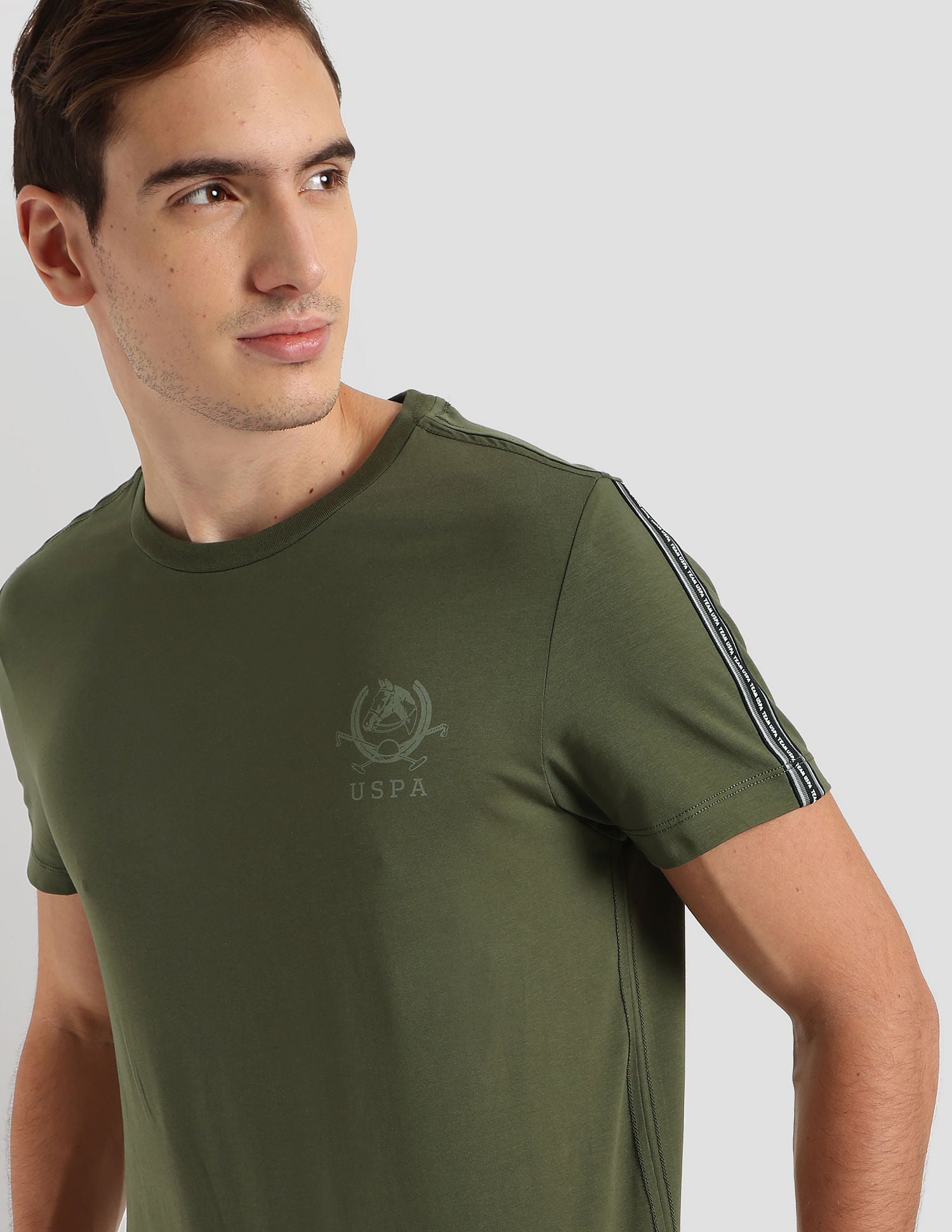 Silicone Logo Performance T-Shirt Olive - U.S. Polo Assn. India | Large