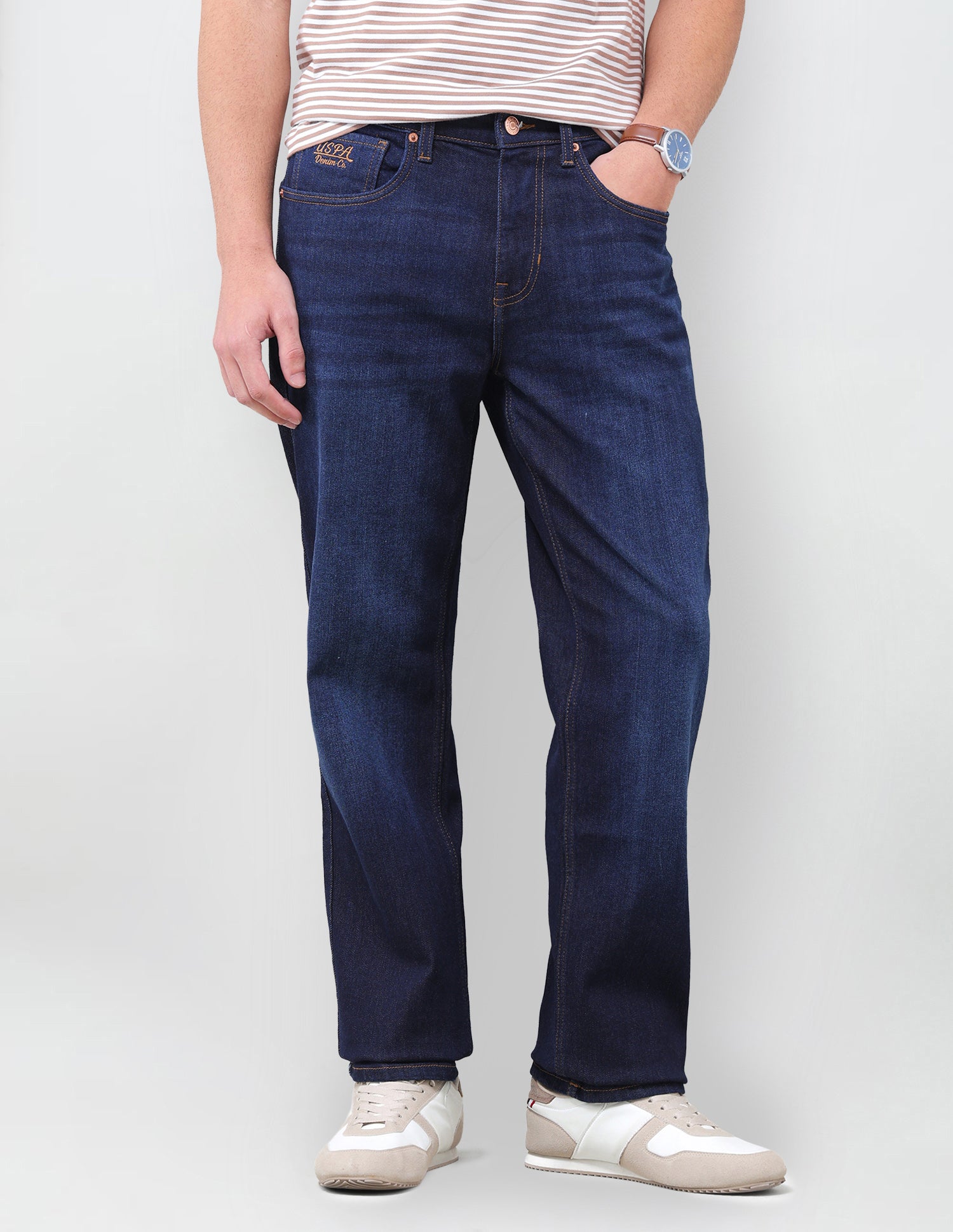 Shawn Relaxed Fit Blue Jeans Dark Blue - U.S. Polo Assn. India | Large