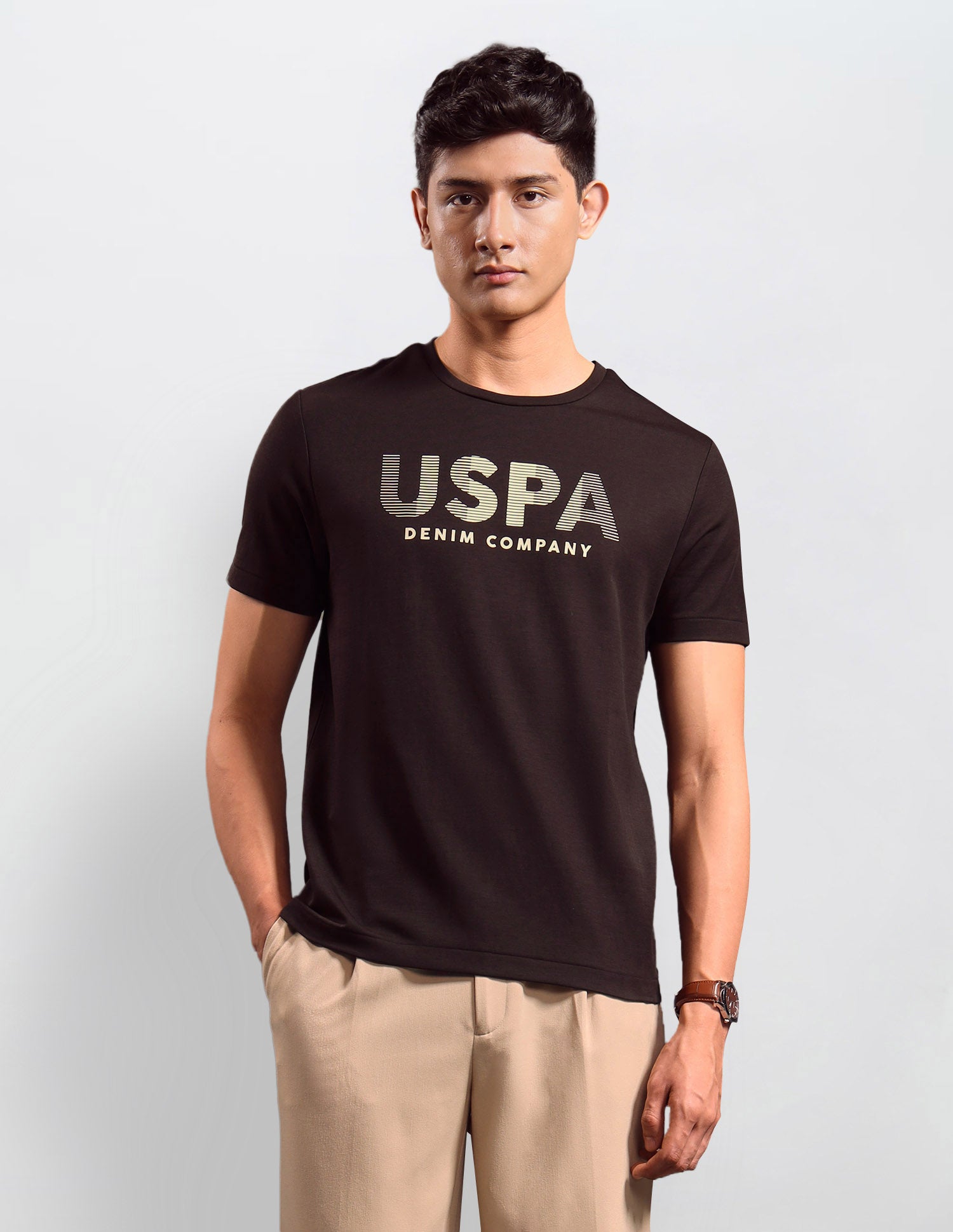 Brand Embossed Regular Fit T-shirt