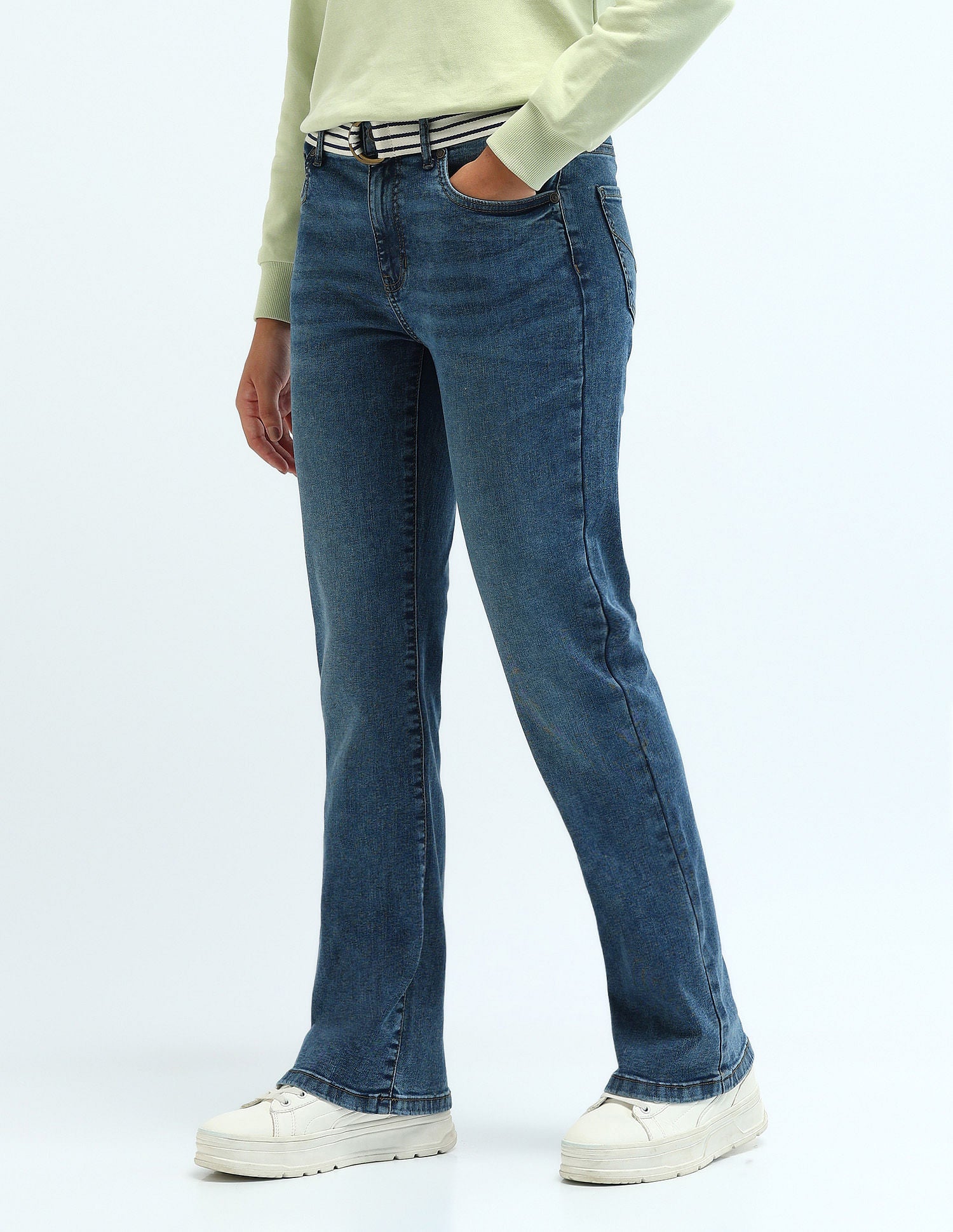 Mid Rise Skinny Bootcut Jeans