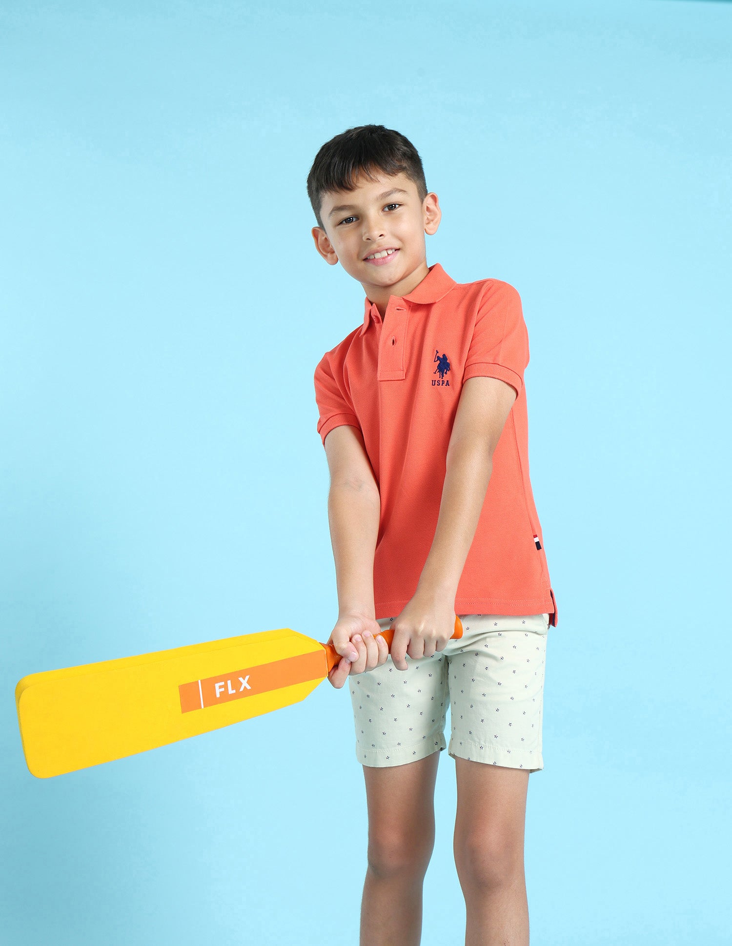 Ribbed Collar Cotton Polo Shirt