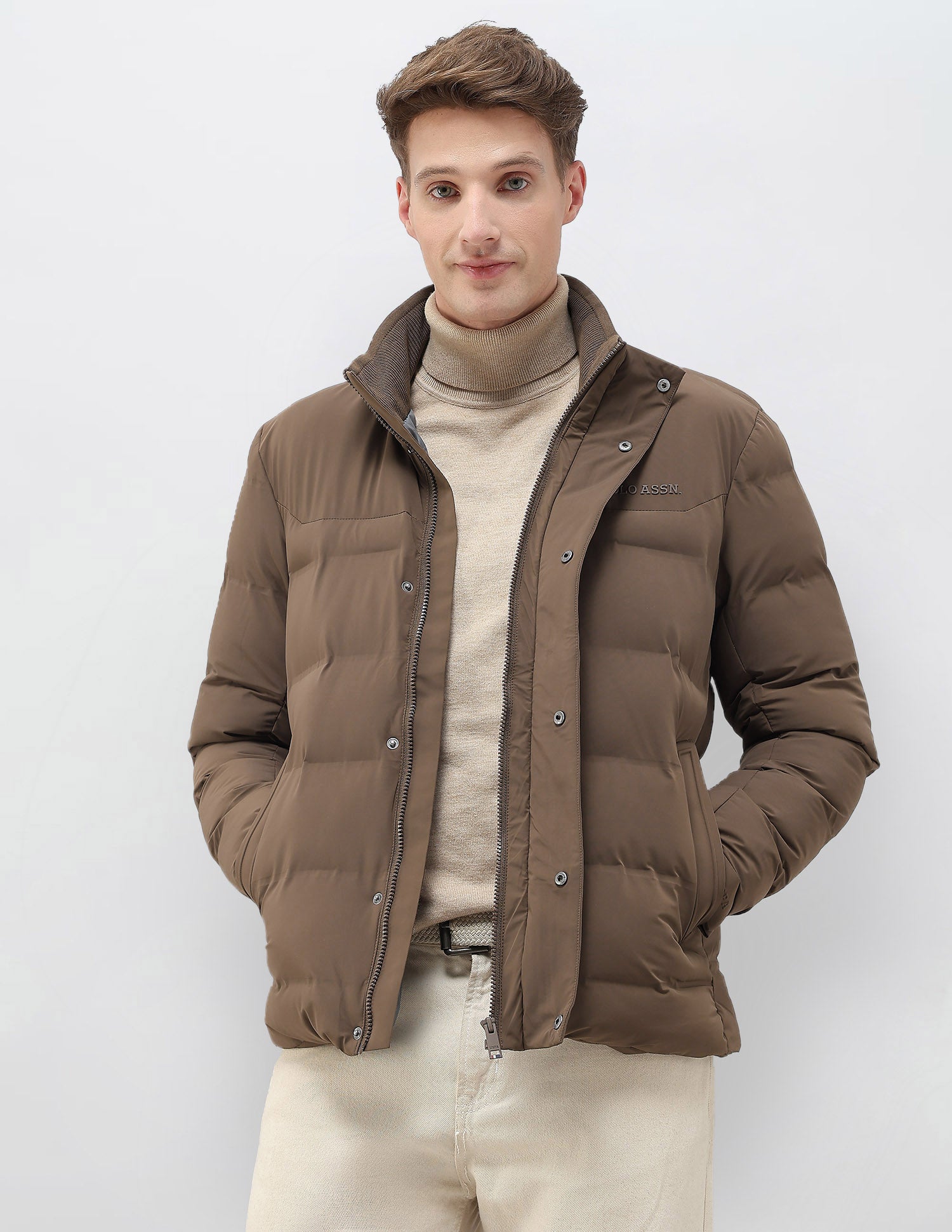 High Neck Regular Fit Smartheat Jacket