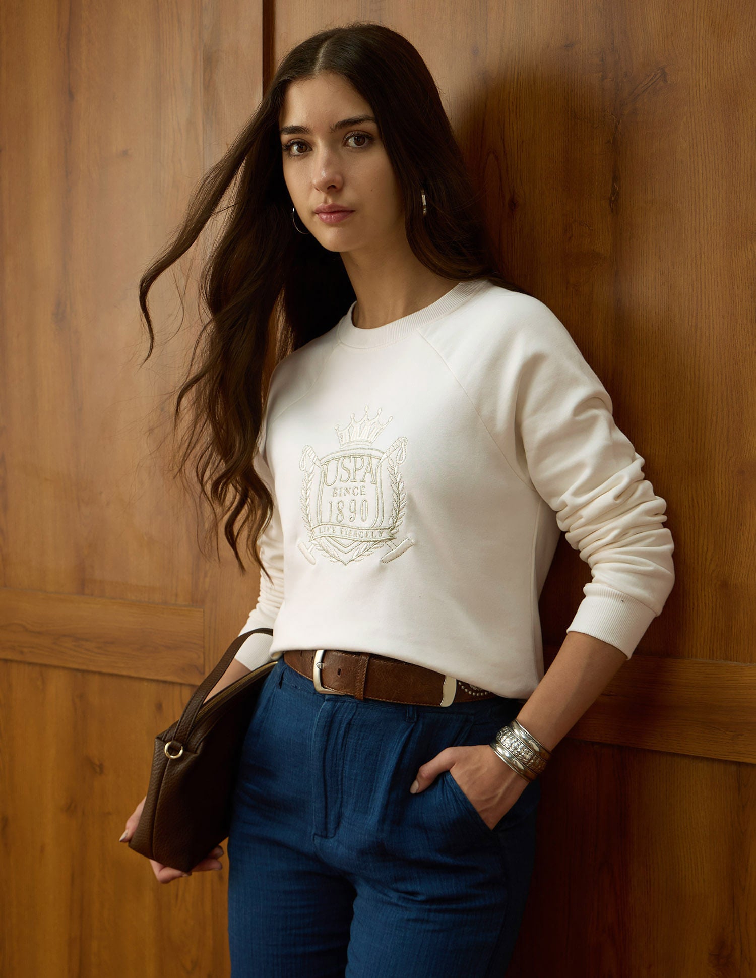 Brand Embroidered Regular Fit Sweatshirt