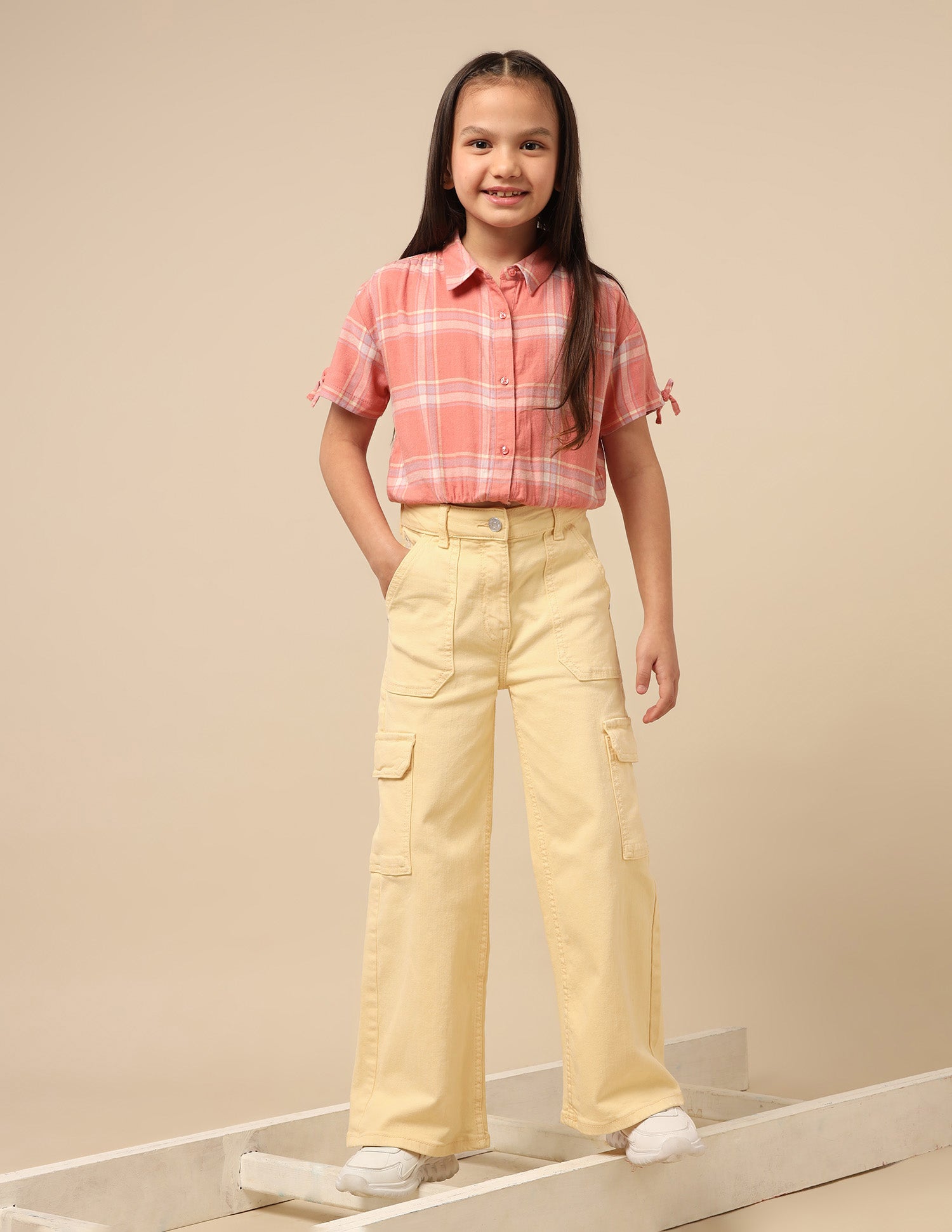 Girls Wide Leg Fit High Rise Jeans