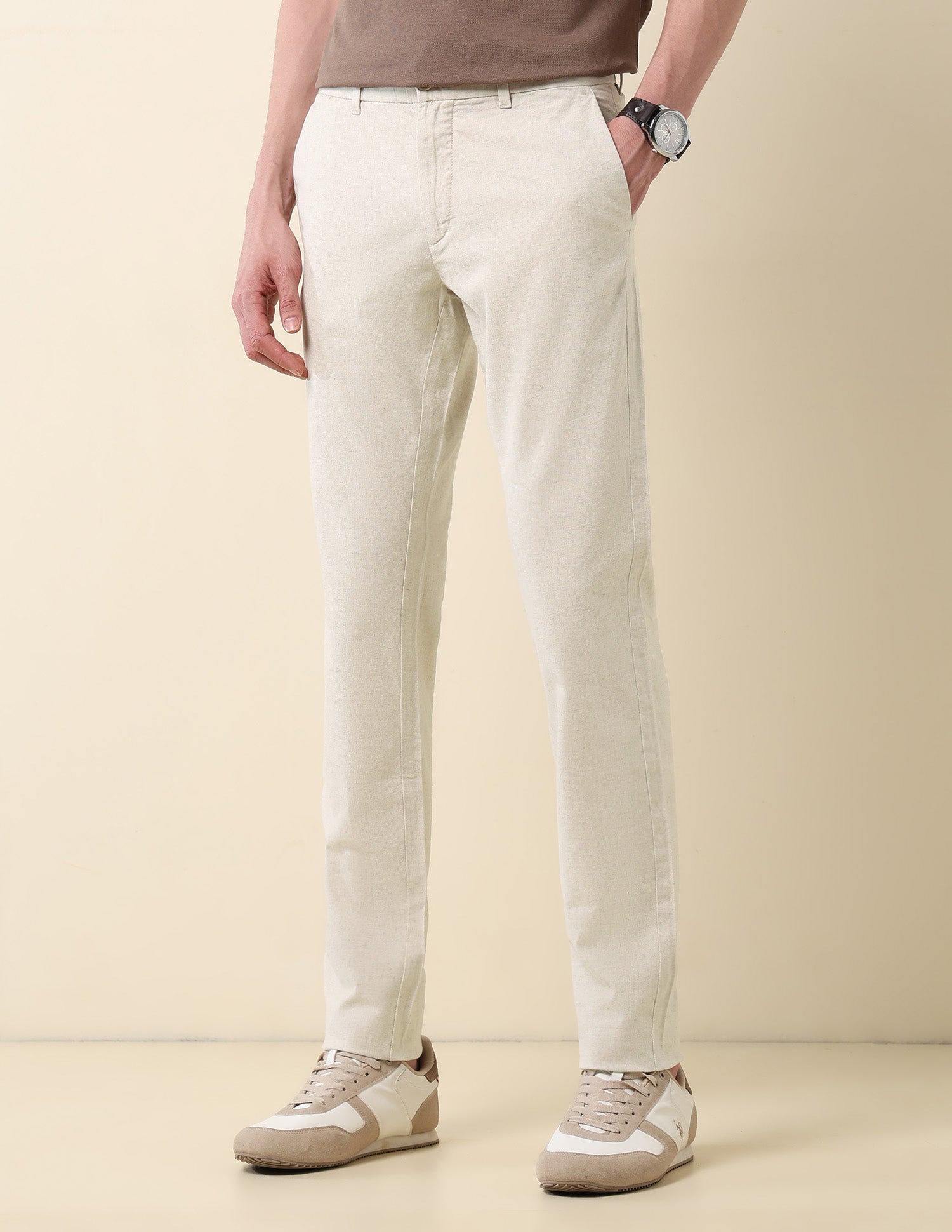 Austin Slim Fit Satin Trousers Grey - U.S. Polo Assn. India | Large
