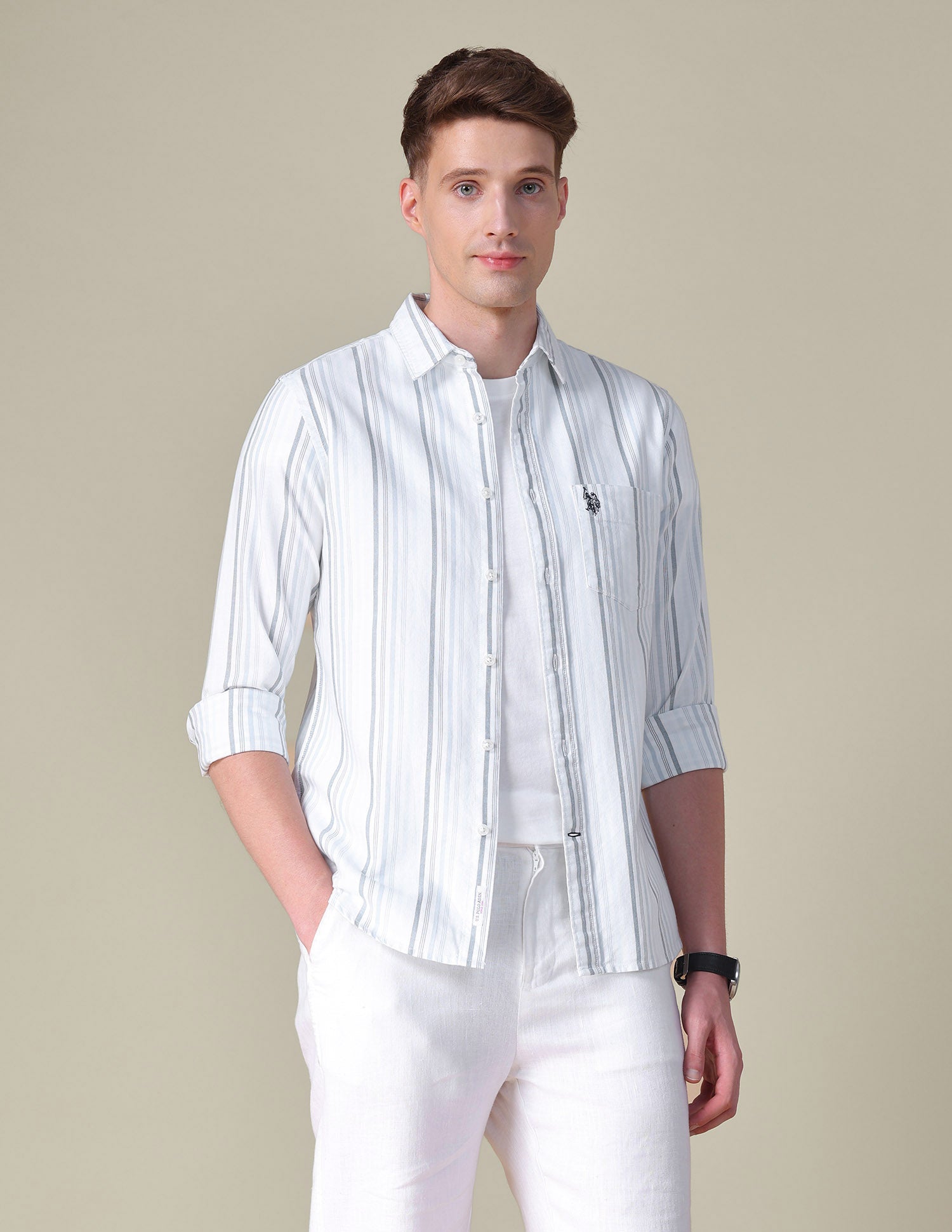 Vertical Striped Tailored Fit Shirt