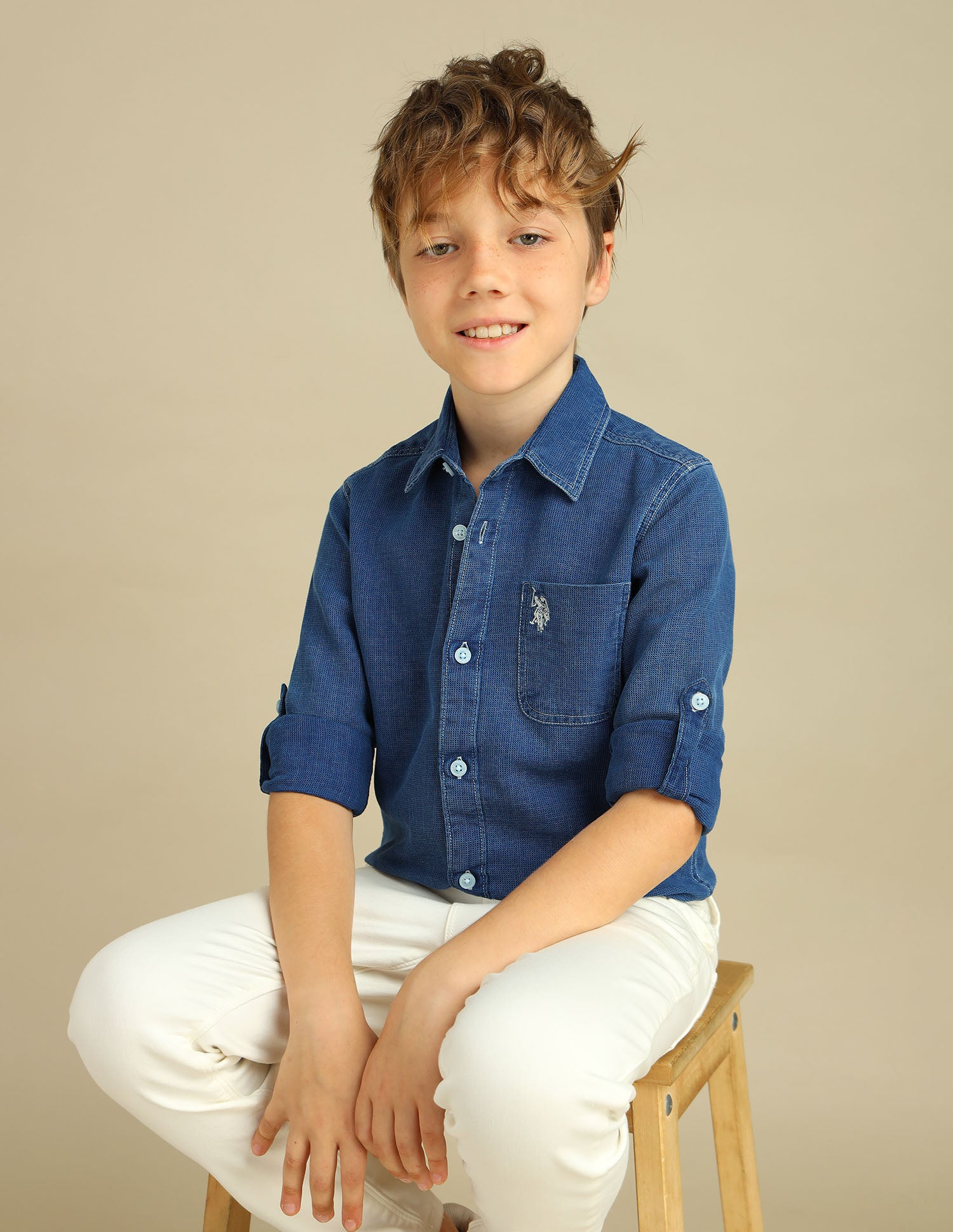 Boys Regular Fit Dobby Shirt