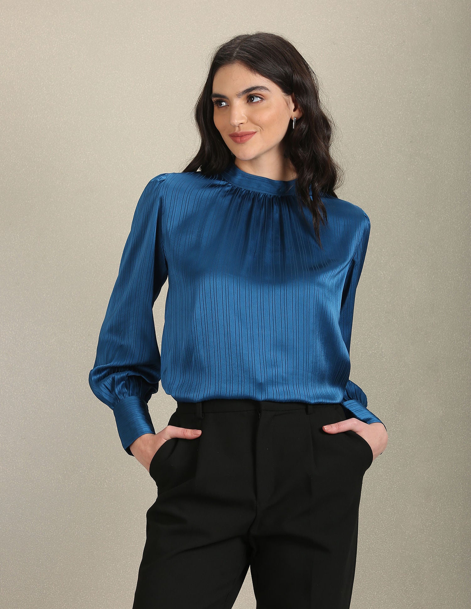 Long Sleeve Vertical Stripe Top Blue - U.S. Polo Assn. India | Large