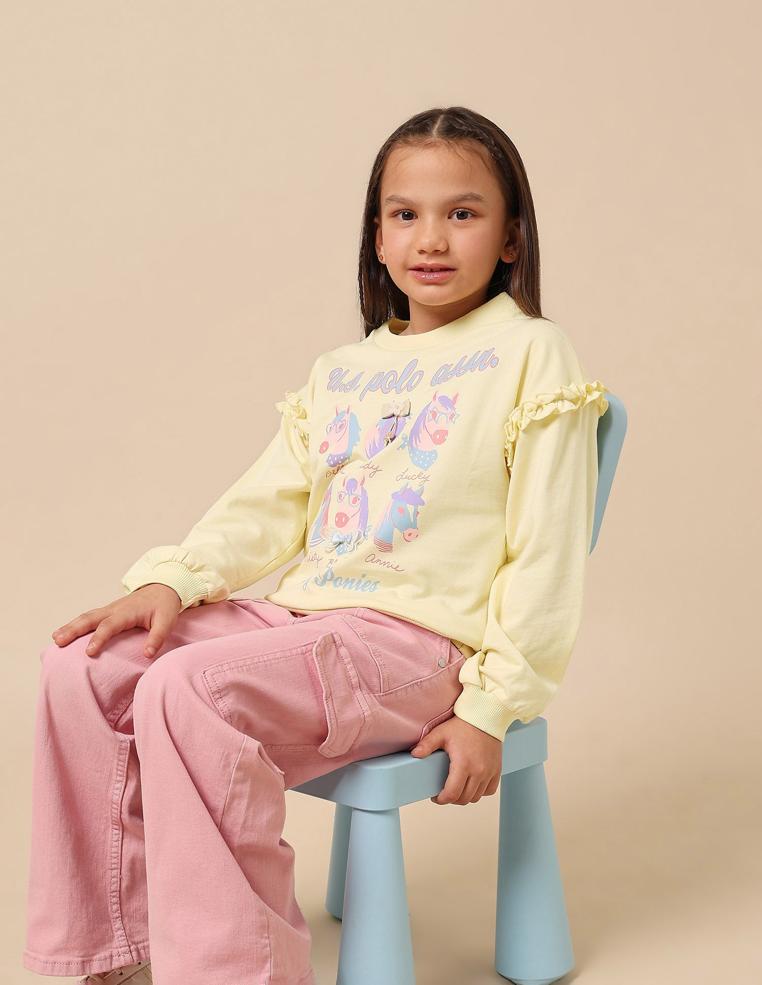 Girls Graphic Brand Printed Sweatshirt