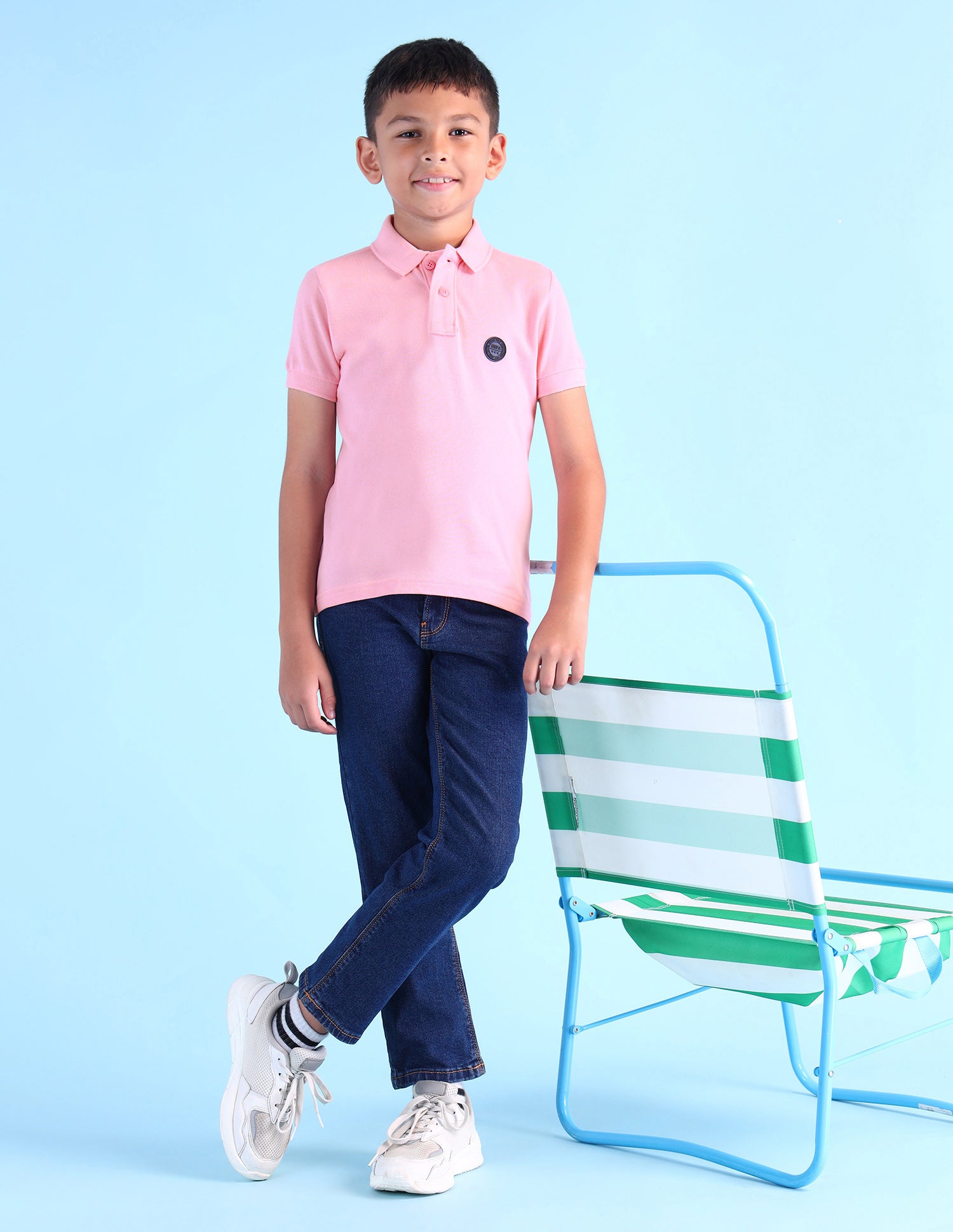 Boys Solid Cotton T-Shirt