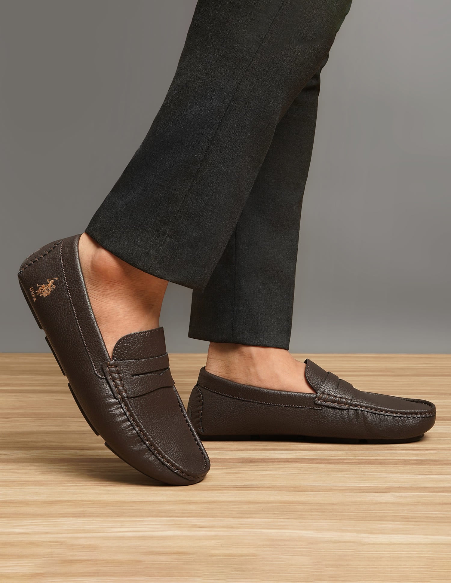 Men Kiger Textured Loafer Brown - U.S. Polo Assn. India | Large
