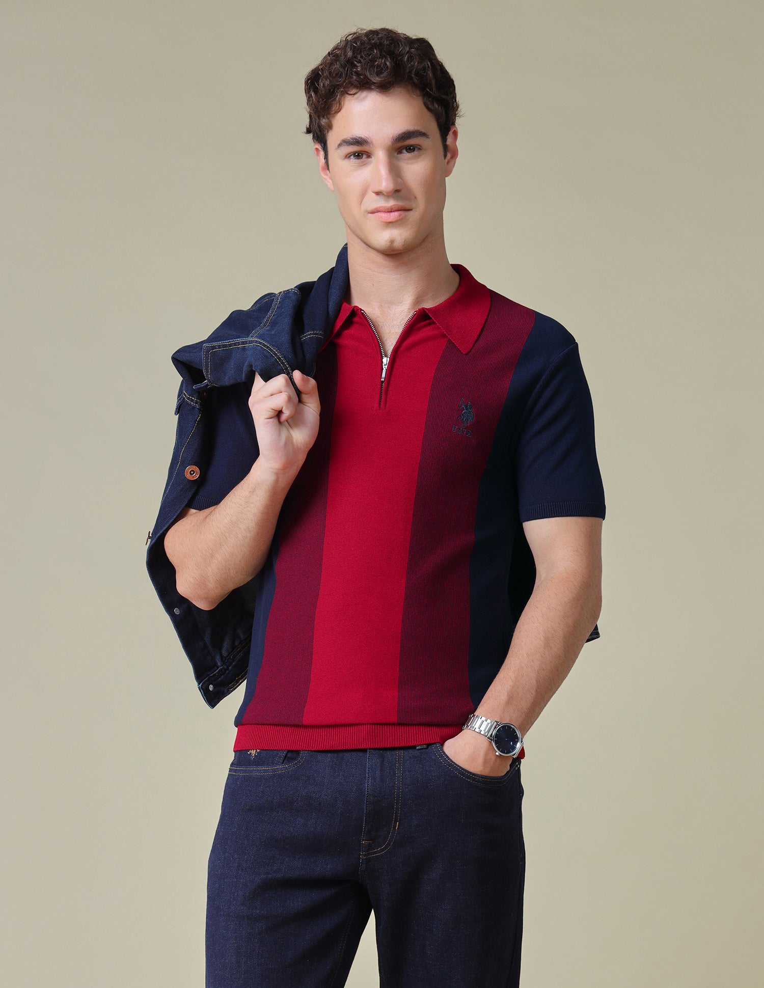 Colourblocked Regular Fit Polo Shirt