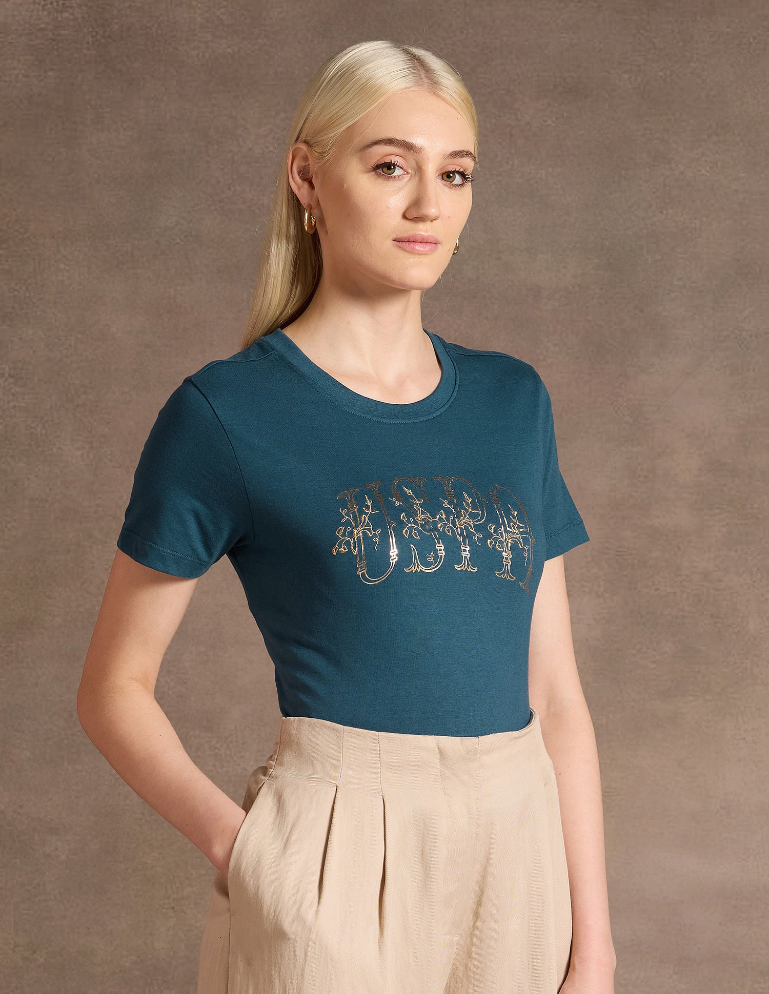 Regular Fit Embroidered Cotton T-Shirt Blue - U.S. POLO ASSN. | Large