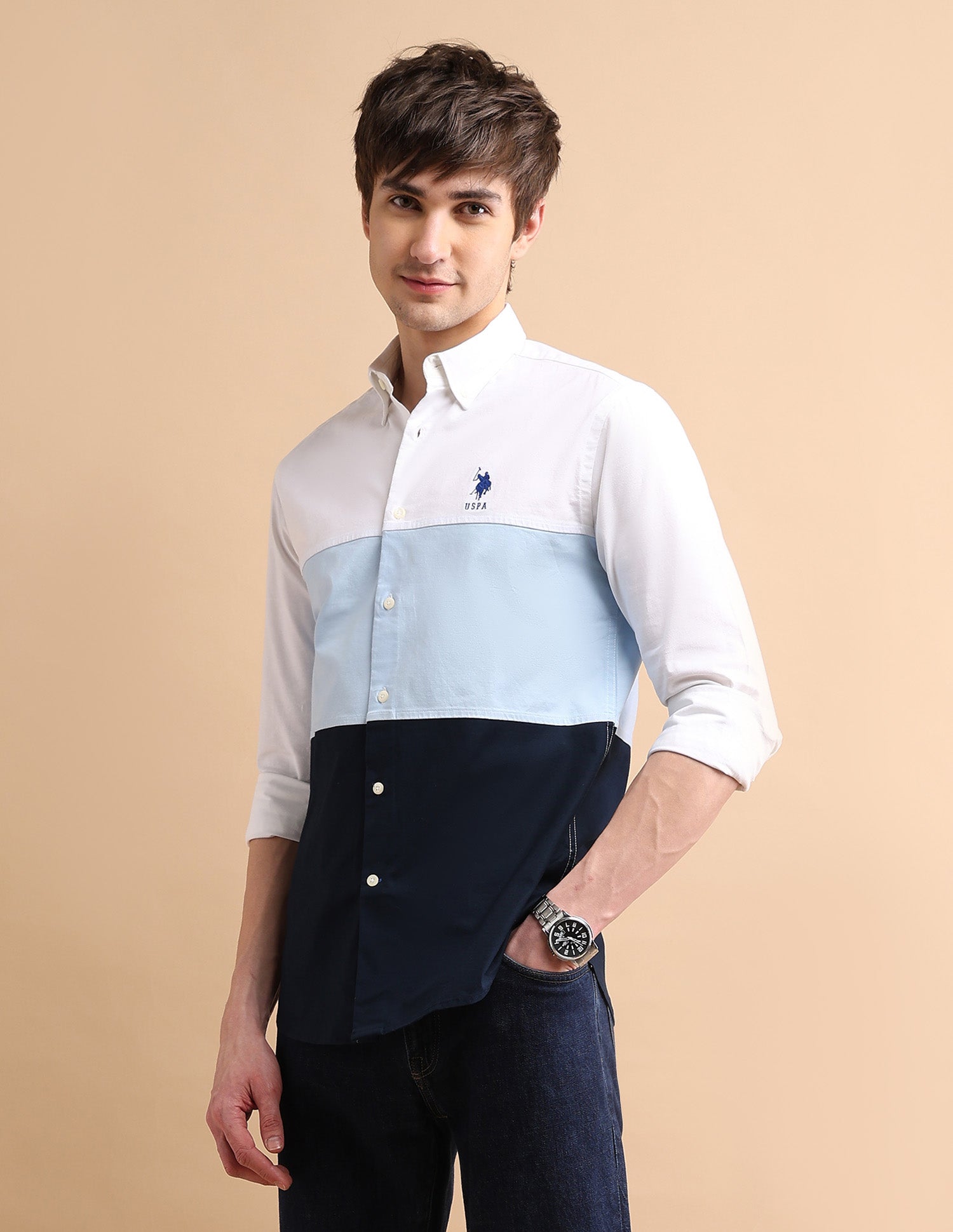 Colour Block Oxford Shirt